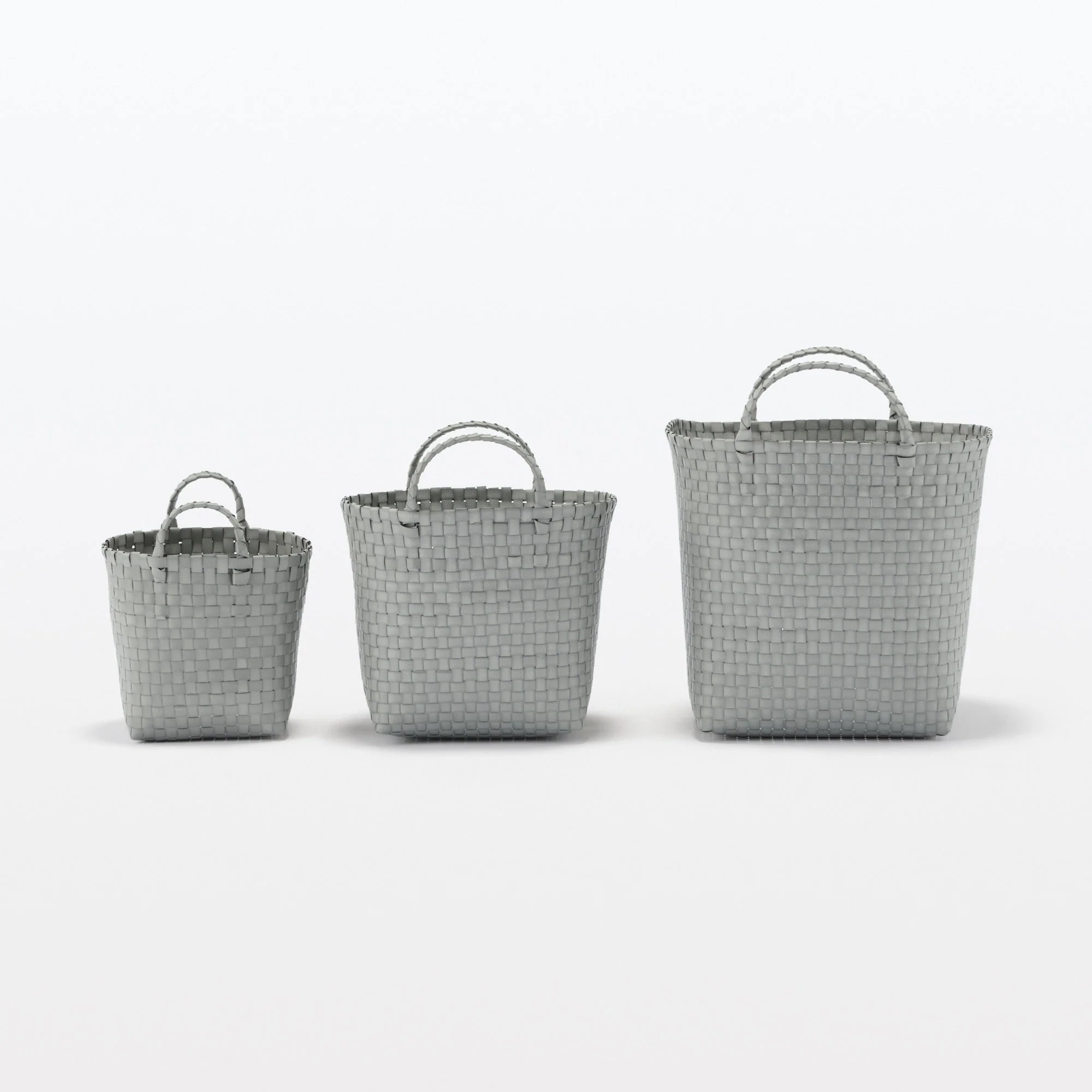 Recycled Polypropylene Strap Weave Basket - Grey - Small (Dia. 25 x H20 cm) - Image 7