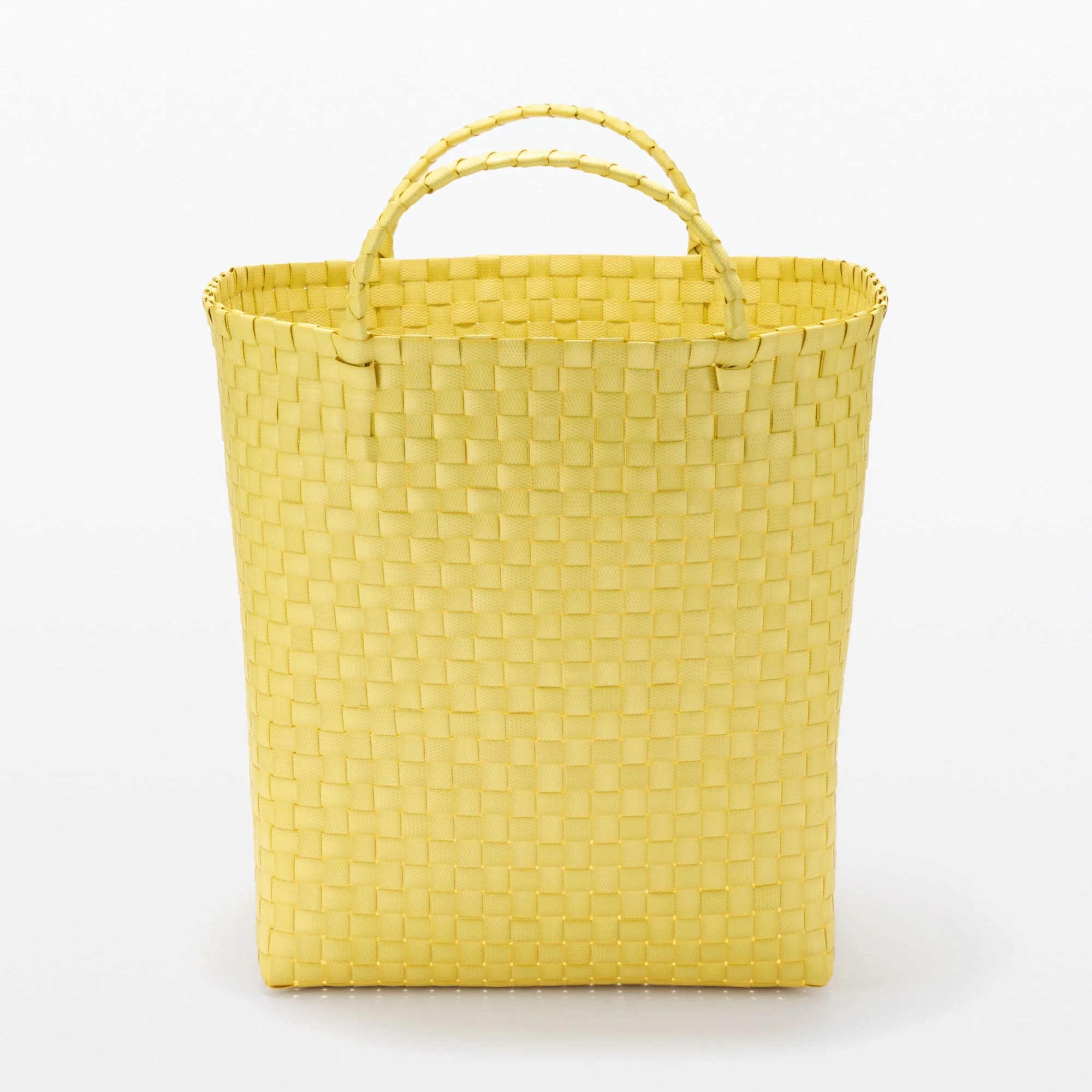 Recycled Polypropylene Strap Weave Basket - Yellow - Large (Dia. 40 x H32 cm) - Image 3