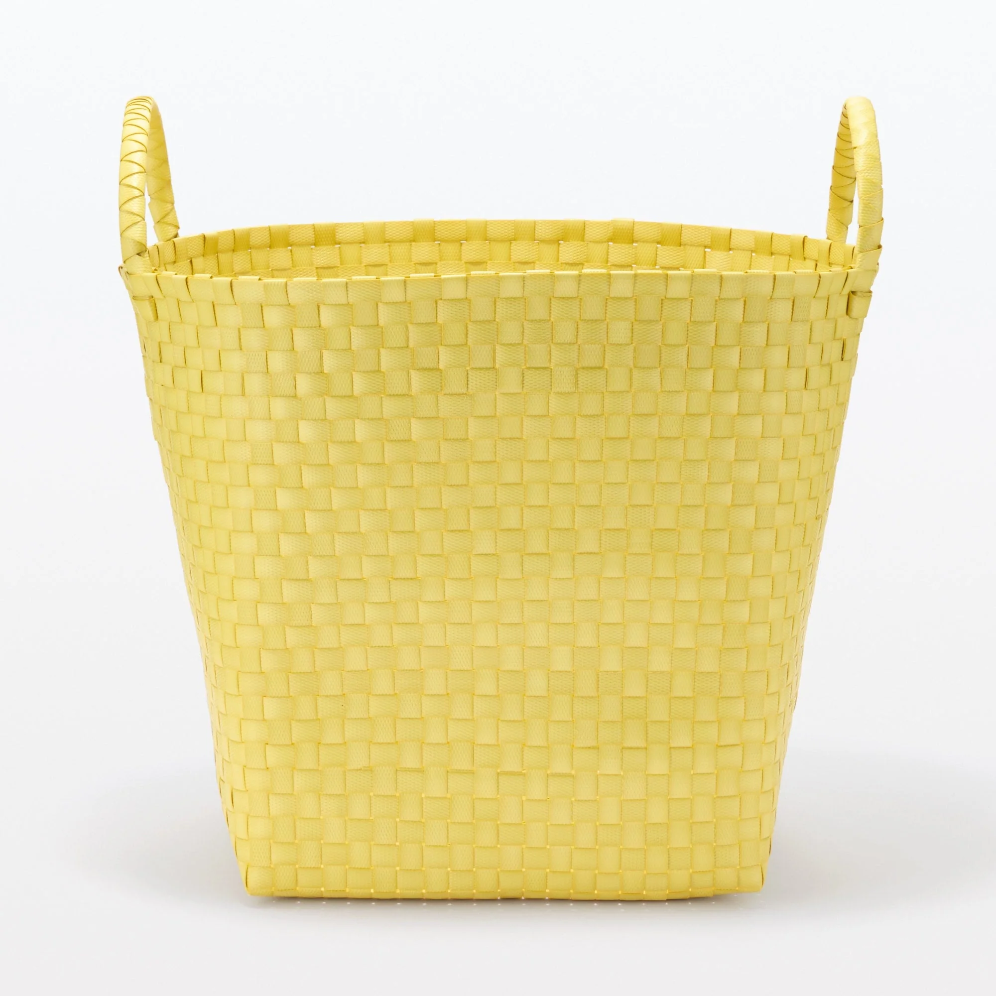 Recycled Polypropylene Strap Weave Basket - Yellow - Large (Dia. 40 x H32 cm) - Image 4