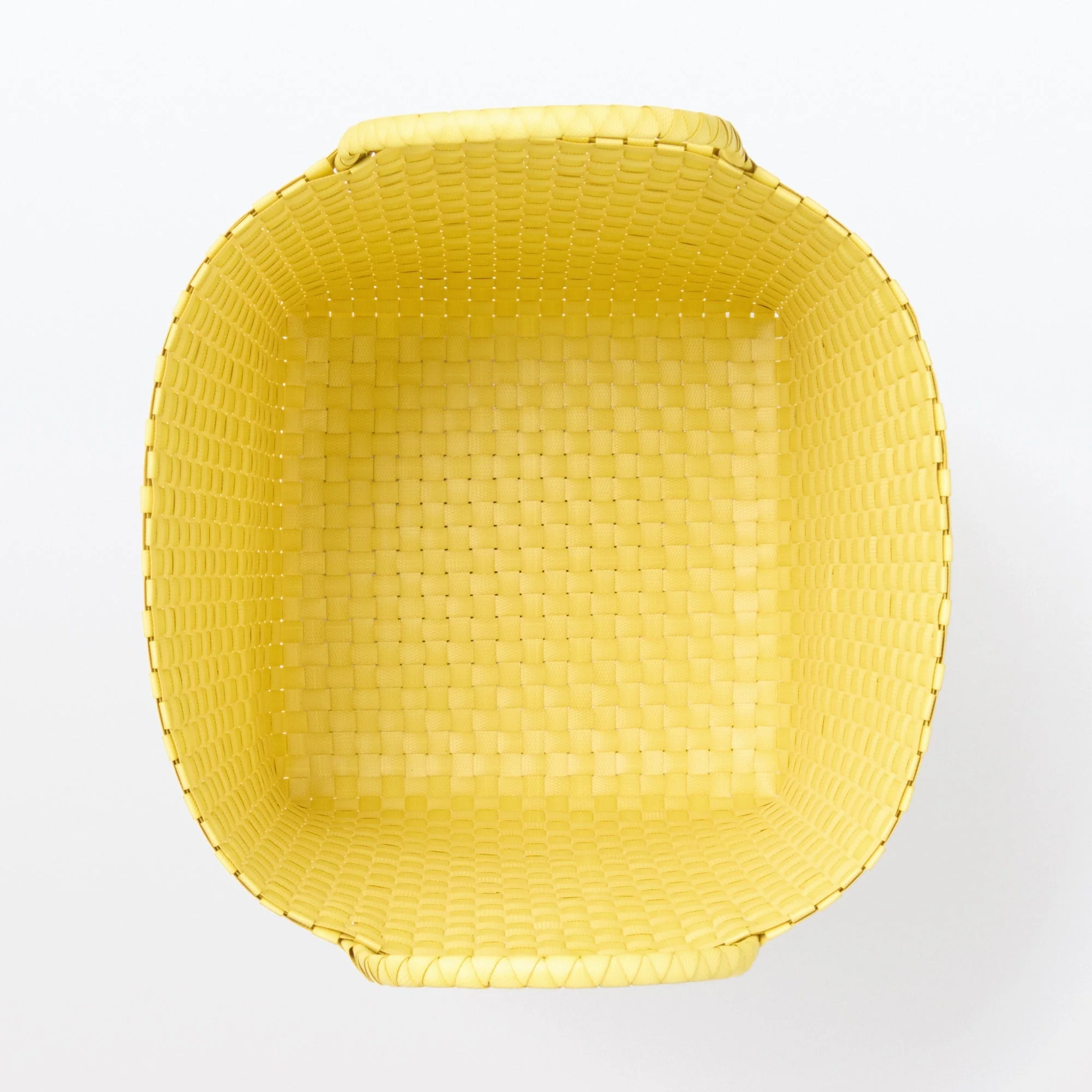 Recycled Polypropylene Strap Weave Basket - Yellow - Large (Dia. 40 x H32 cm) - Image 5