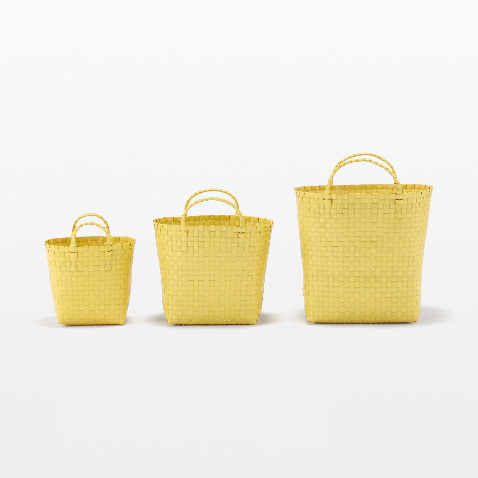 Recycled Polypropylene Strap Weave Basket - Yellow - Large (Dia. 40 x H32 cm) - Image 7