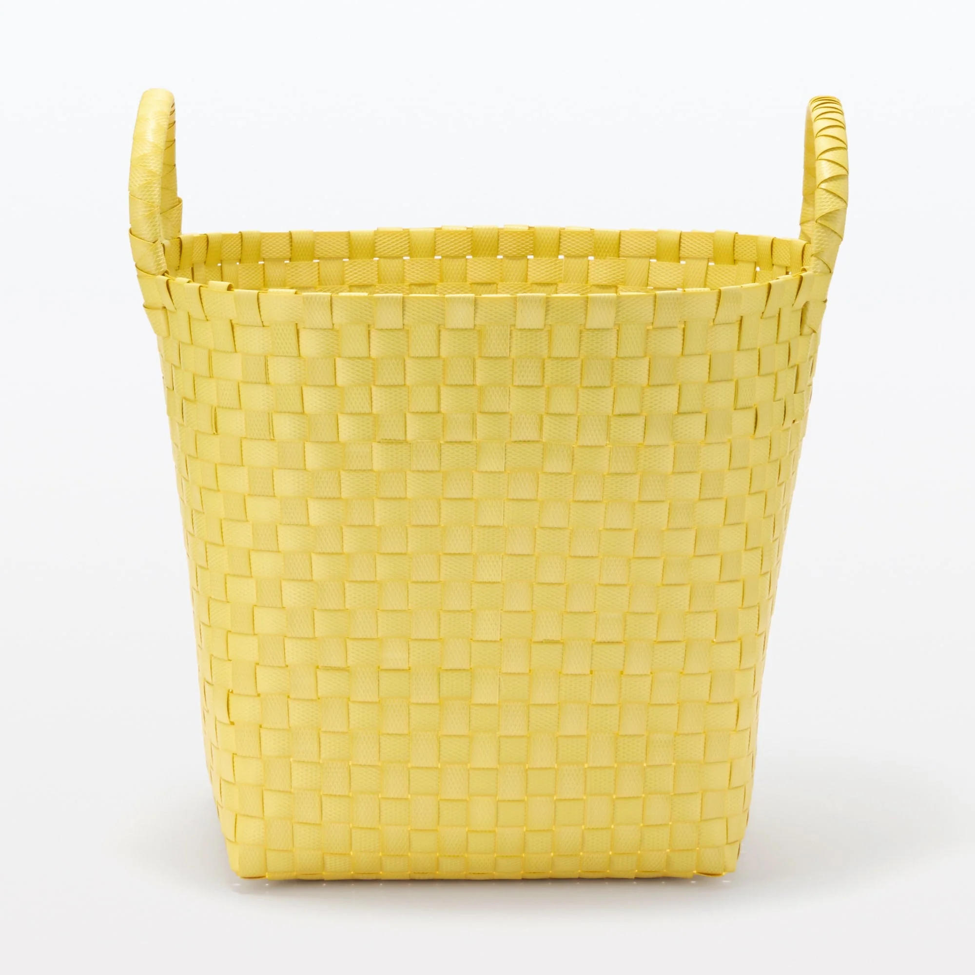 Recycled Polypropylene Strap Weave Basket - Yellow - Medium (Dia. 33 x H25 cm) - Image 4