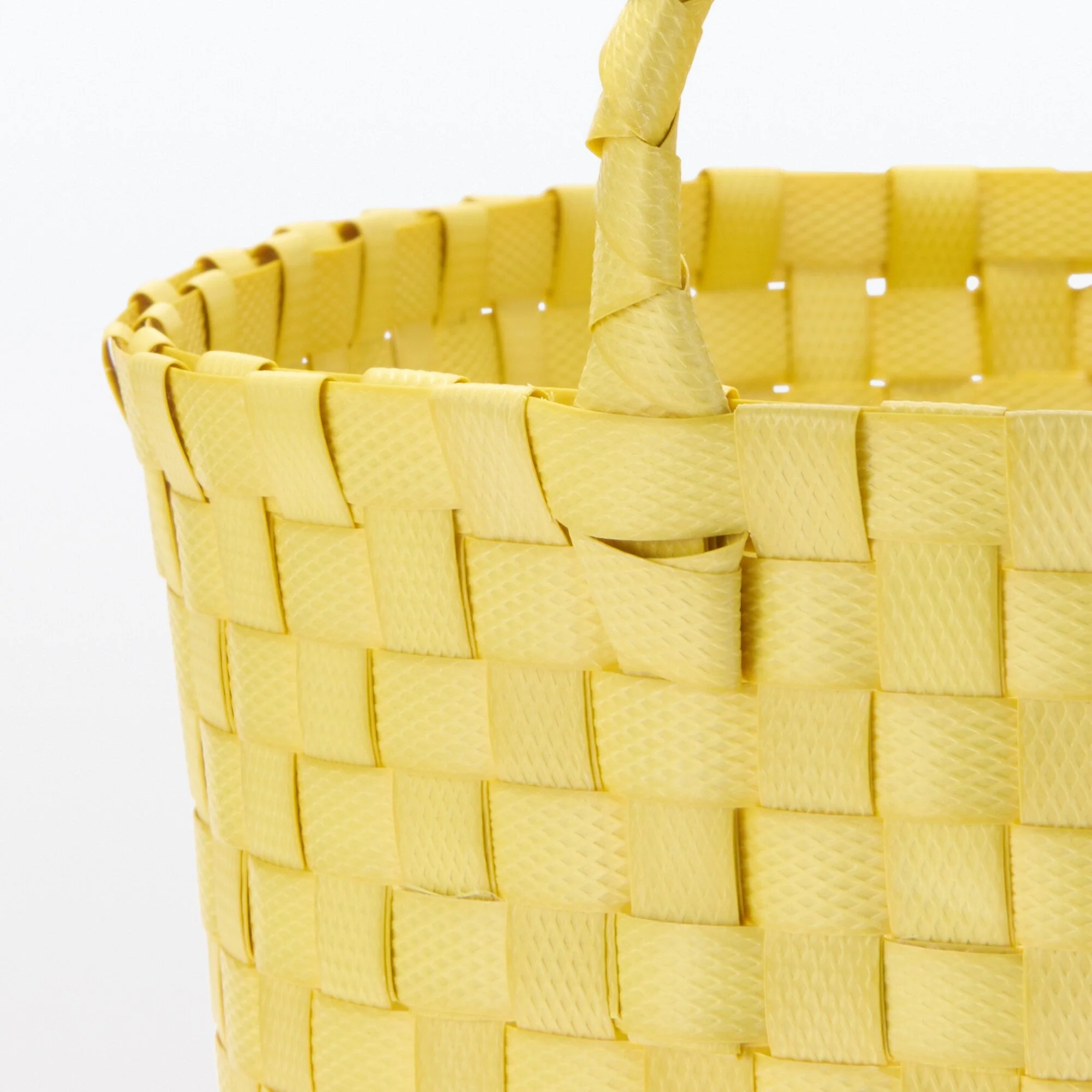 Recycled Polypropylene Strap Weave Basket - Yellow - Medium (Dia. 33 x H25 cm) - Image 6
