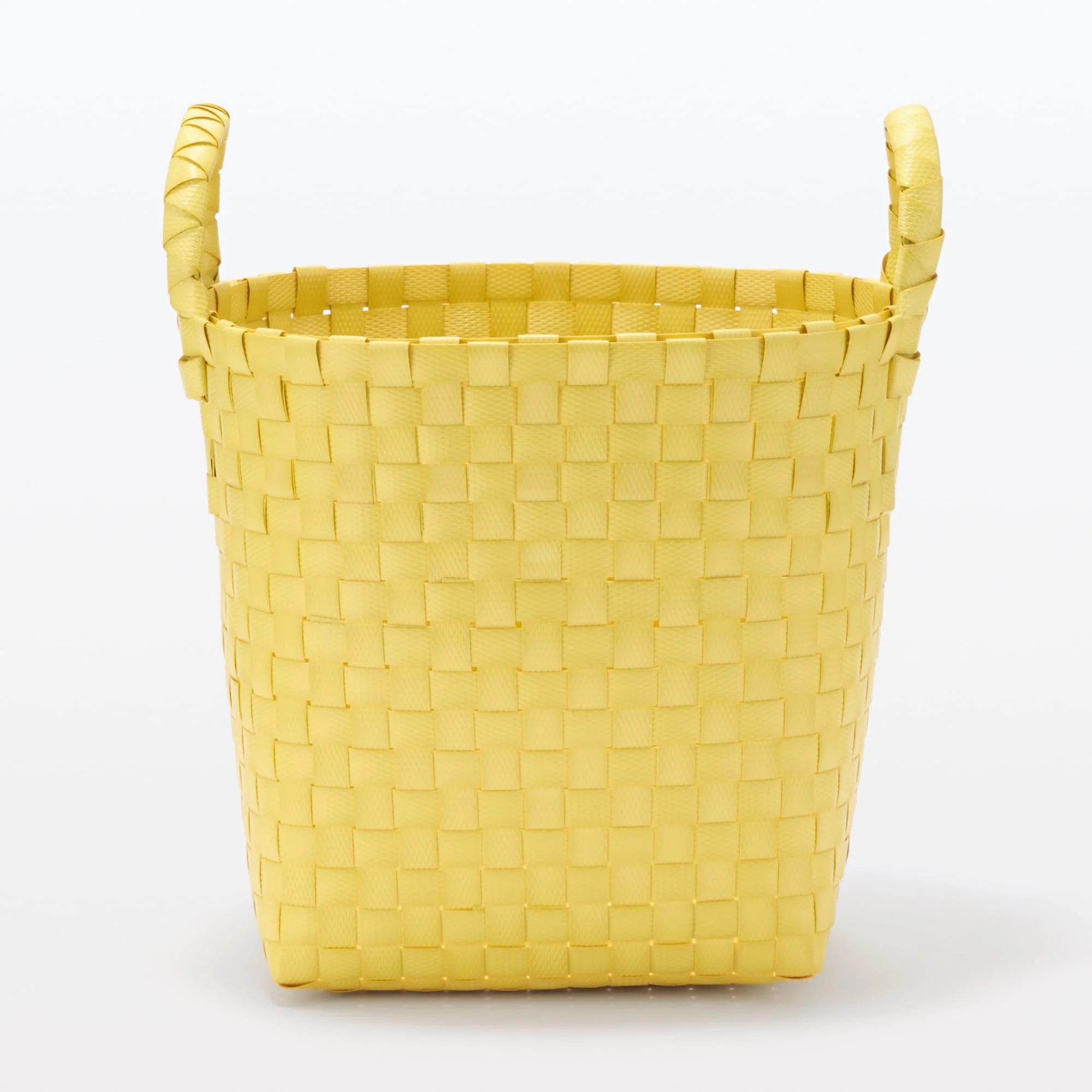 Recycled Polypropylene Strap Weave Basket - Yellow - Small (Dia. 25 x H20 cm) - Image 4