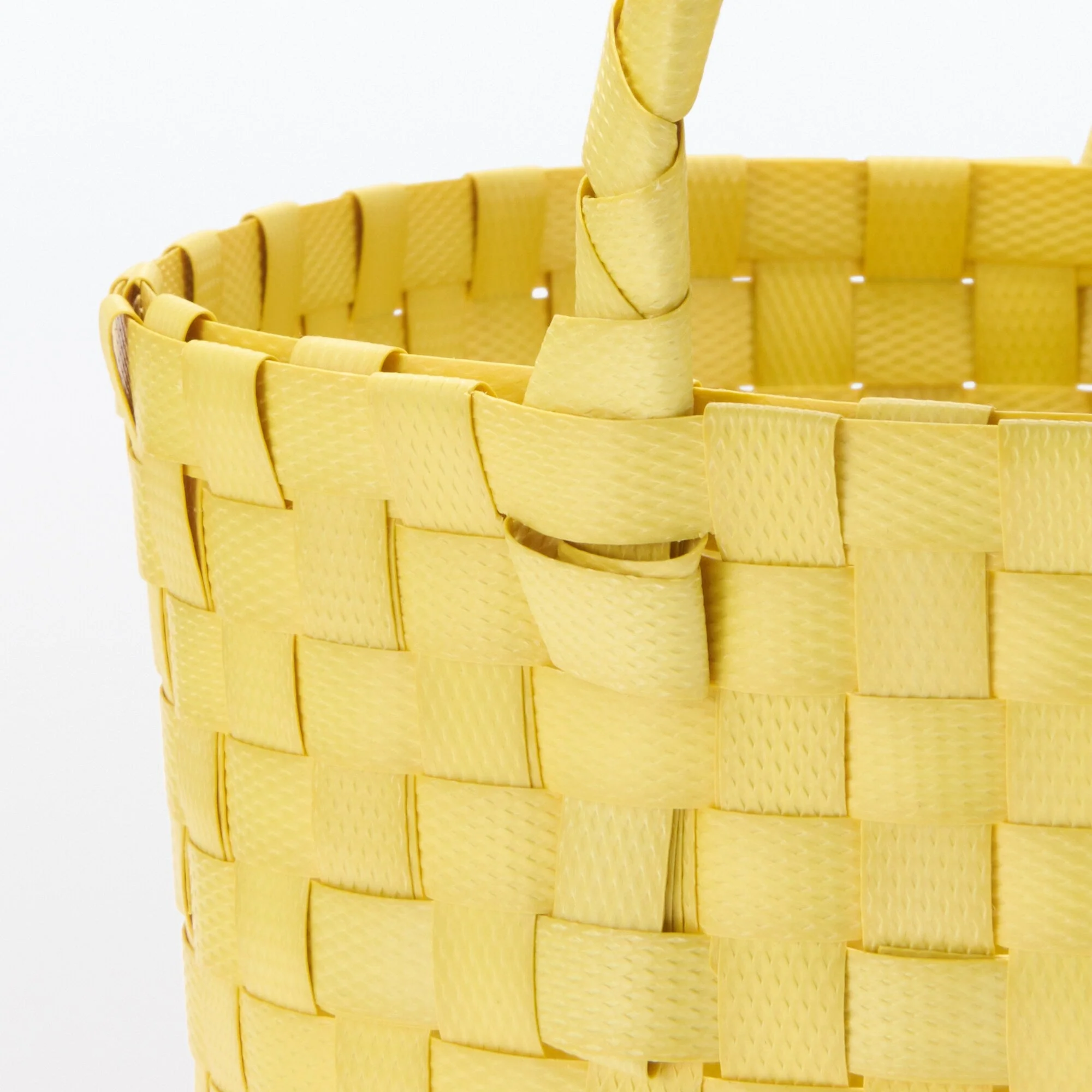 Recycled Polypropylene Strap Weave Basket - Yellow - Small (Dia. 25 x H20 cm) - Image 6