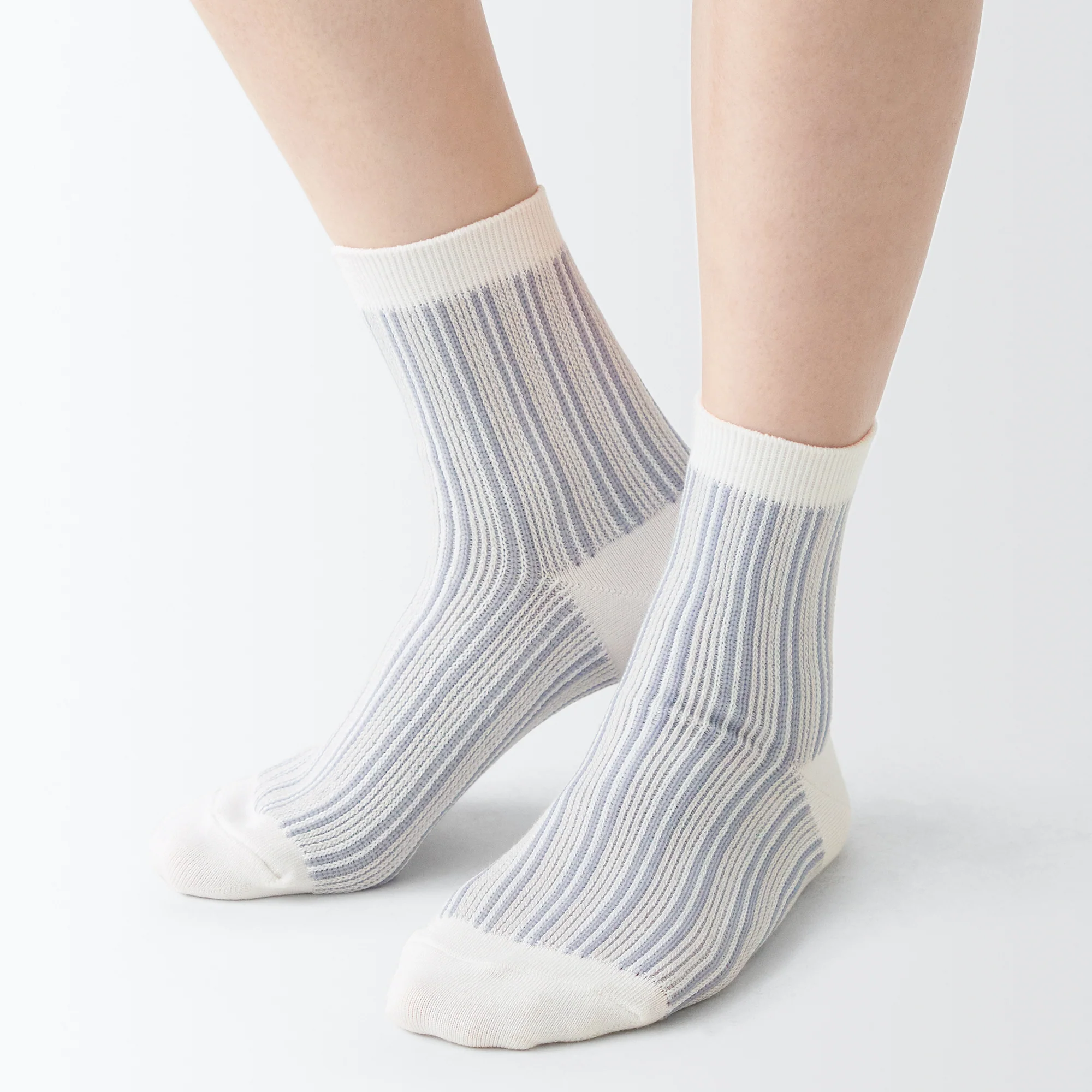 Right Angle Loose Top Short Socks Striped - Image 3