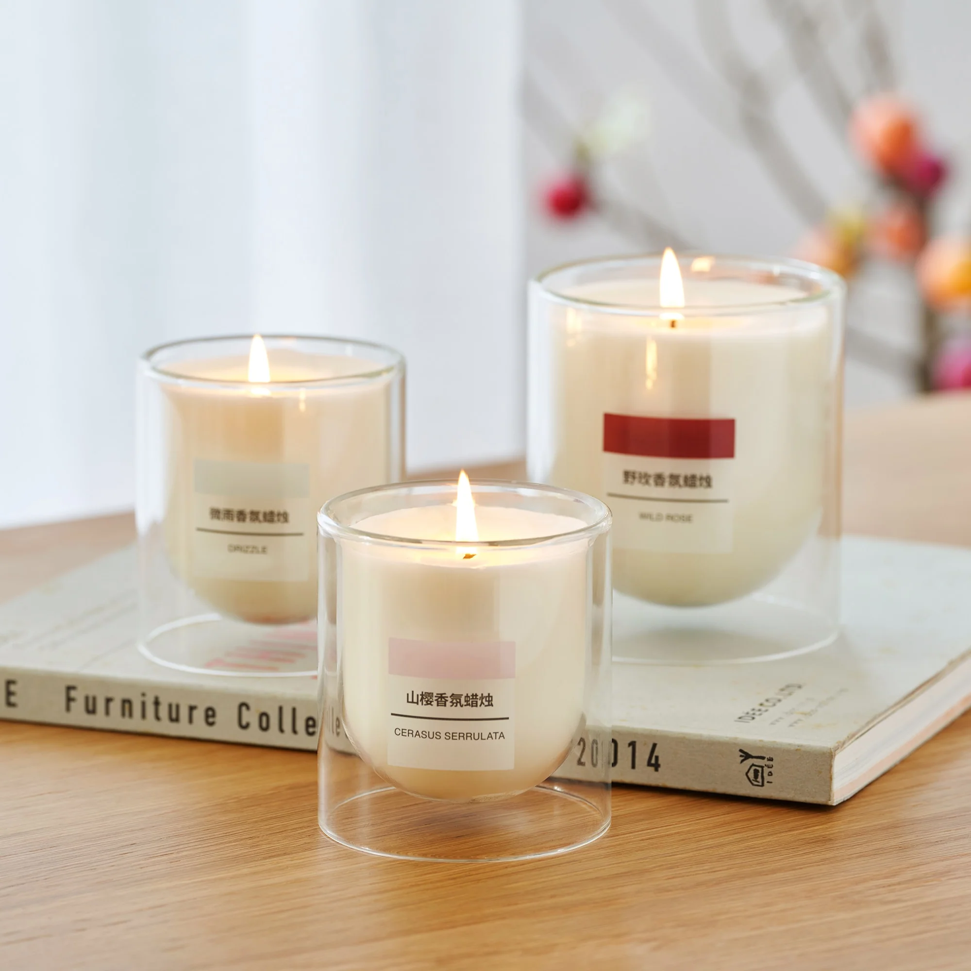 Scented Double Wall Glass Candle - Cherry Blossom - Image 14