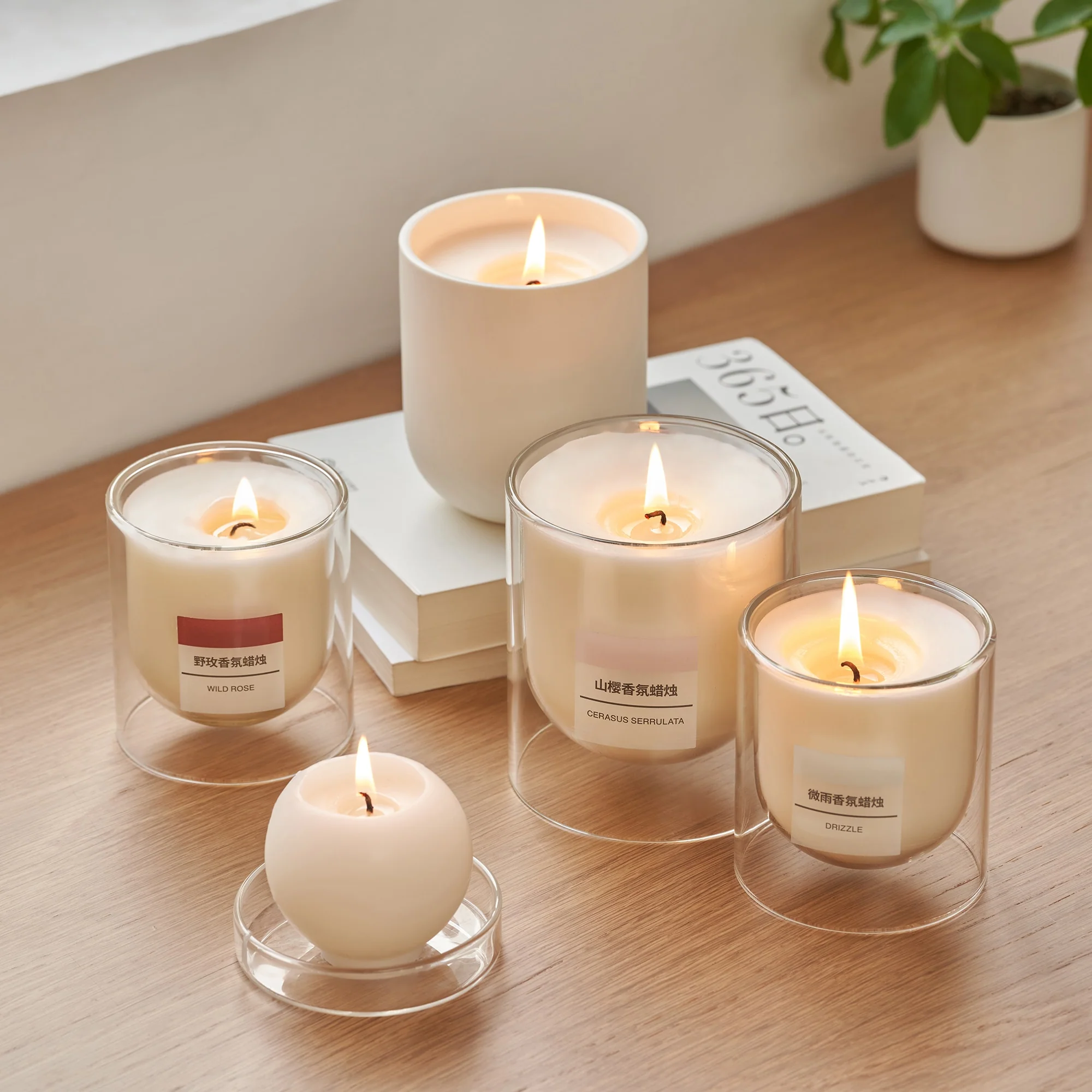 Scented Double Wall Glass Candle - Cherry Blossom - Image 15