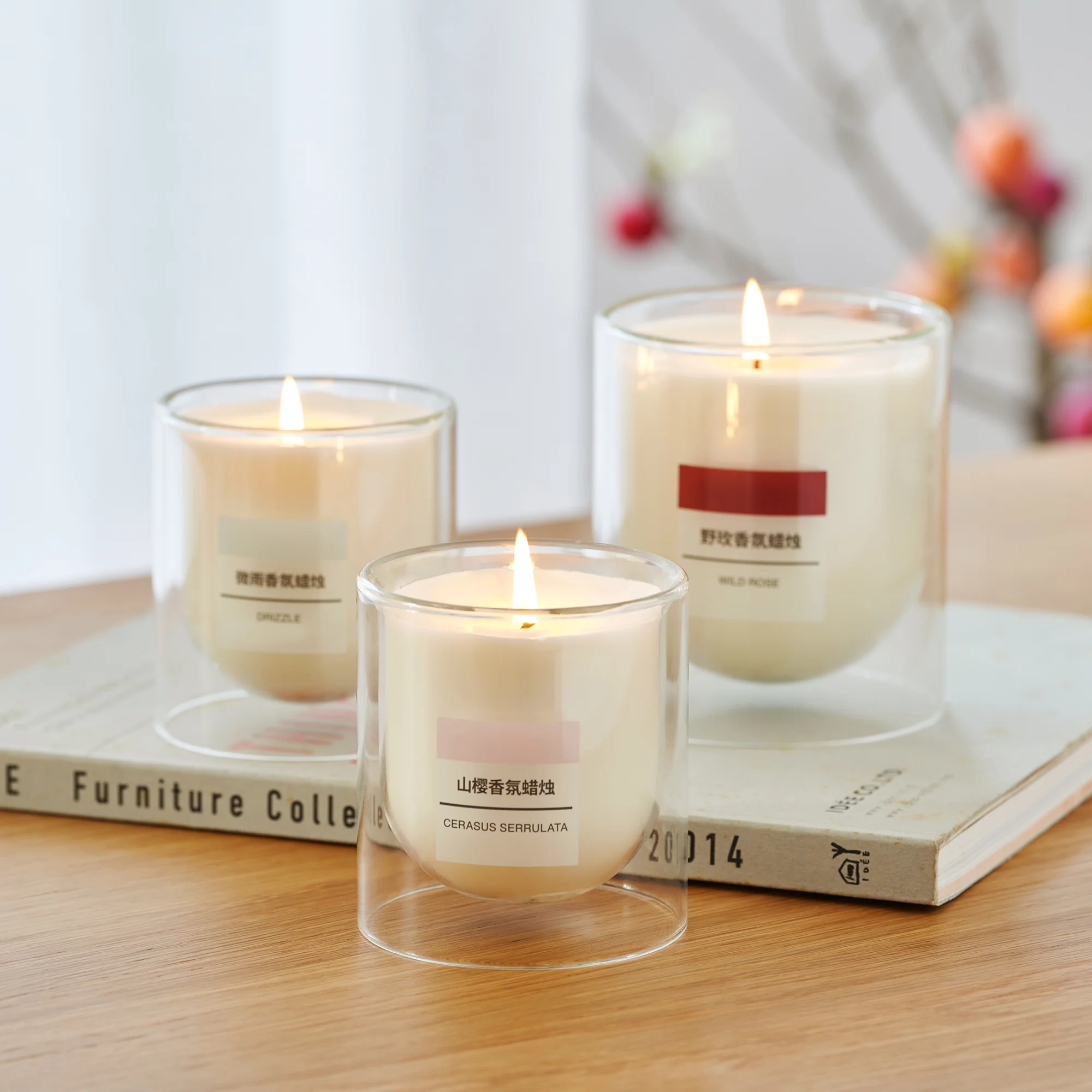 Scented Double Wall Glass Candle - Cherry Blossom - Image 14