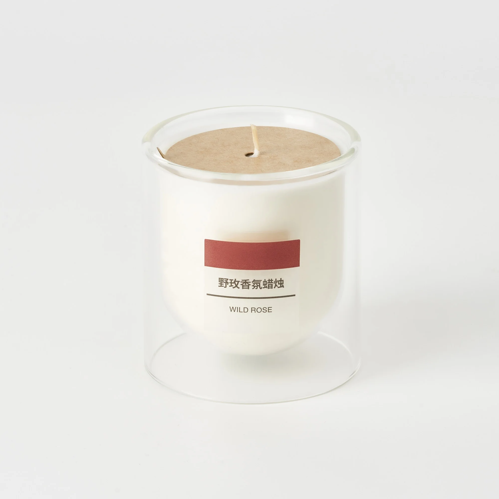 Scented Double Wall Glass Candle - Wild Rose