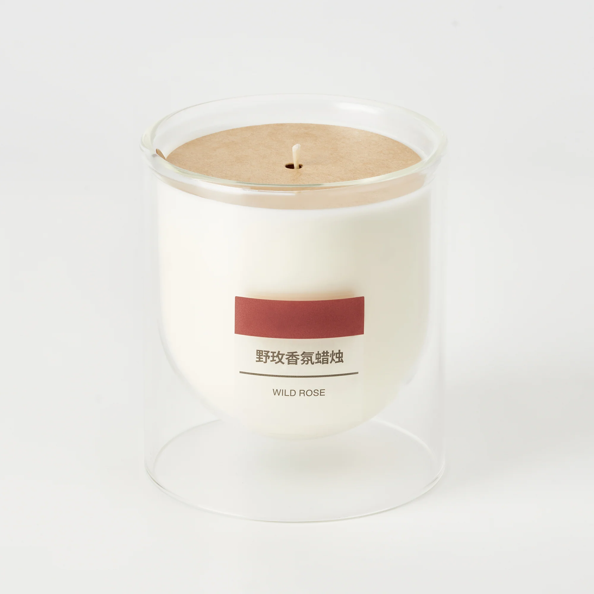 Scented Double Wall Glass Candle - Wild Rose