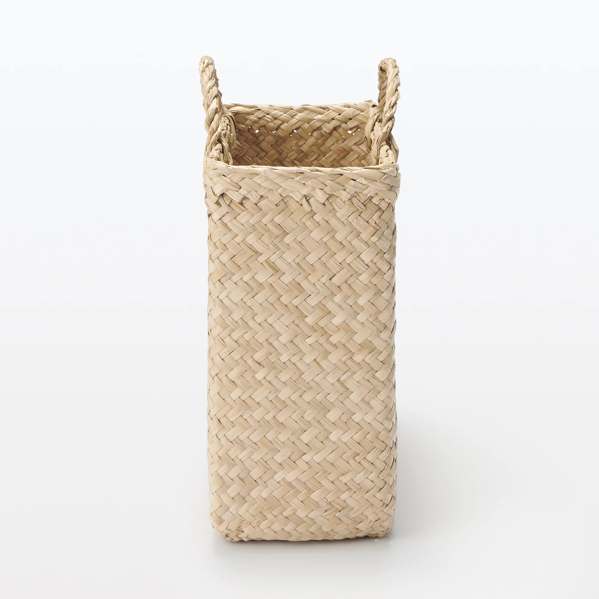 Seagrass Herringbone Basket with Handle - Small (W25 x D12.5 x H24 cm) - Image 4
