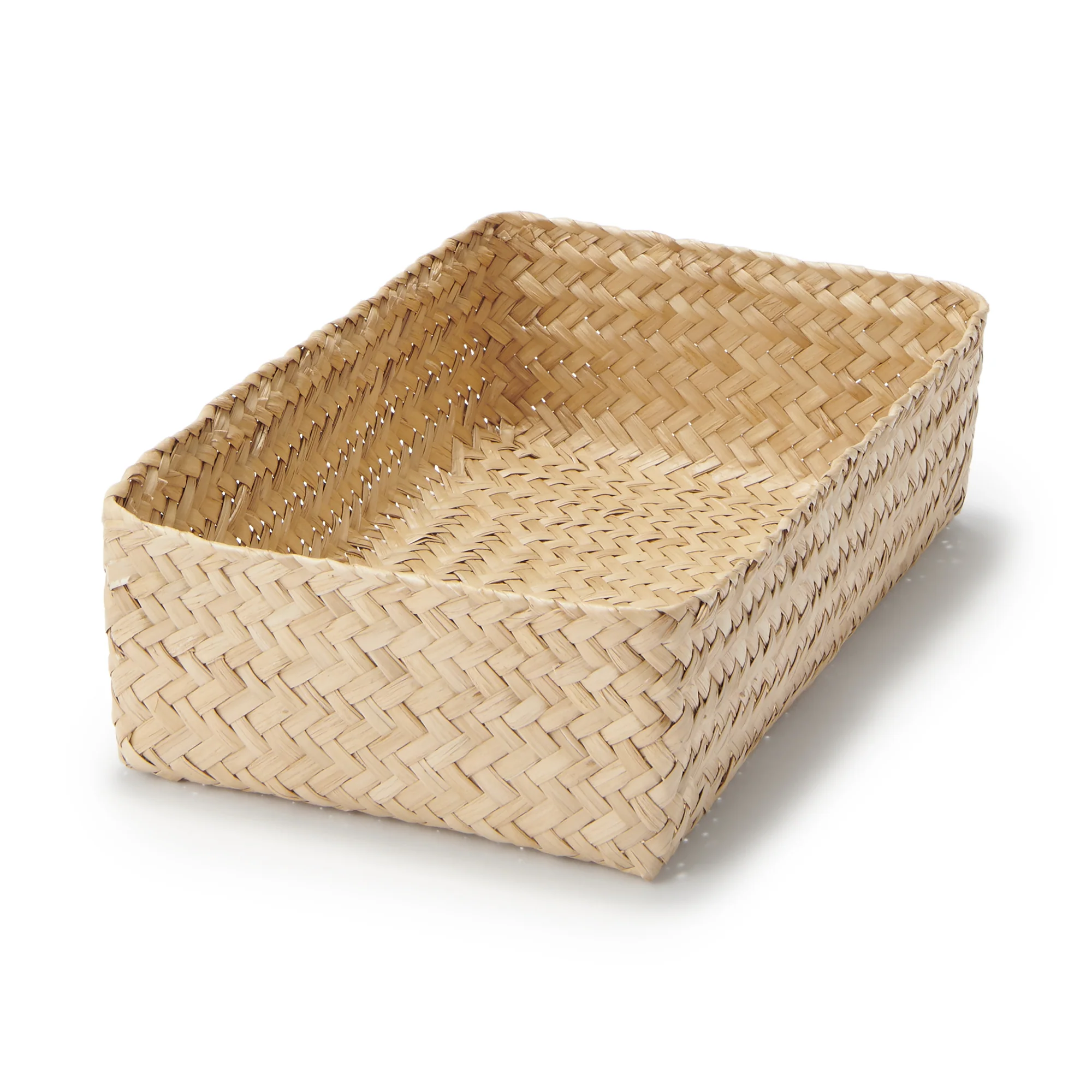 Seagrass Organizer Herringbone Rectangular Basket - Medium (W15 x D25 x H7 cm)