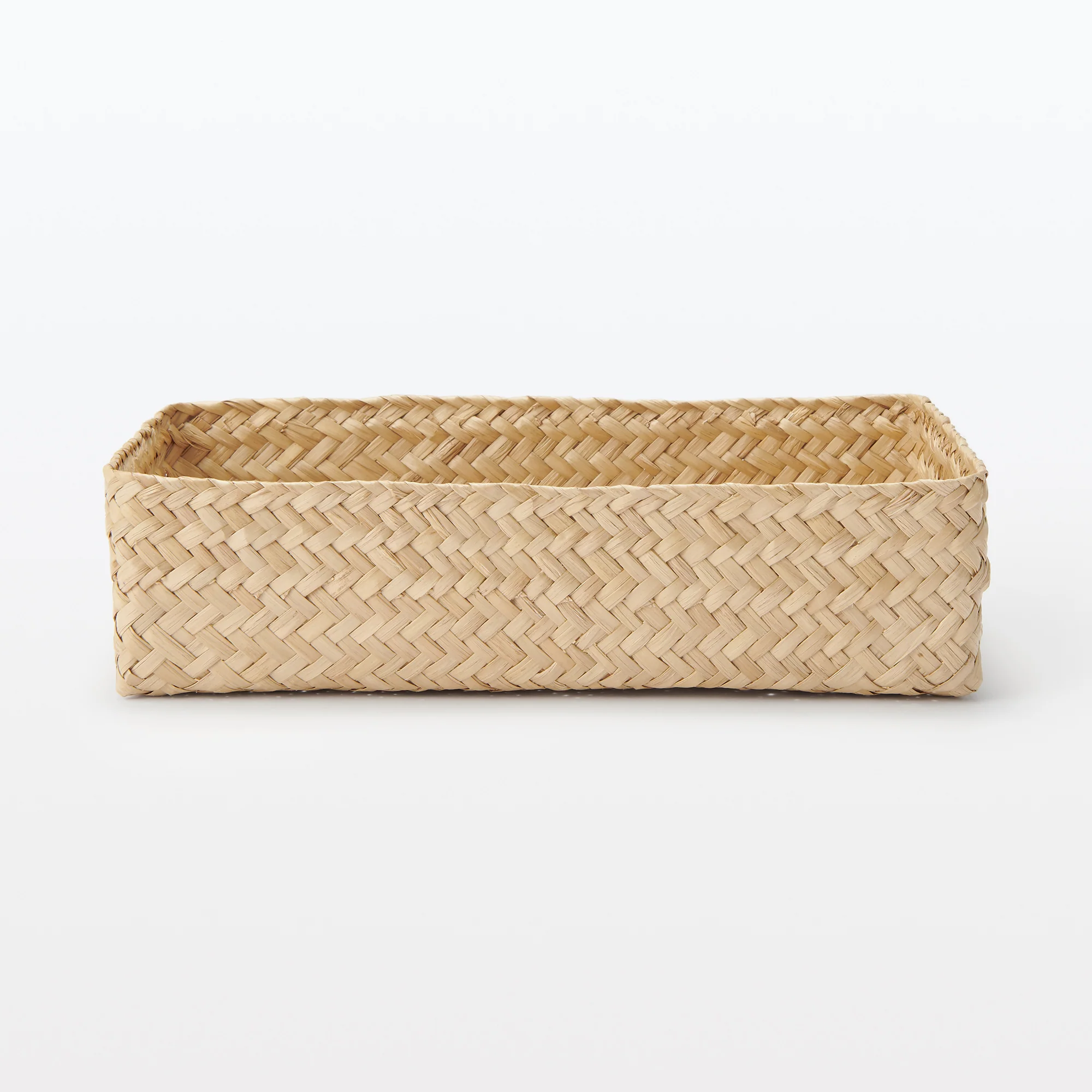 Seagrass Organizer Herringbone Rectangular Basket - Medium (W15 x D25 x H7 cm) - Image 3
