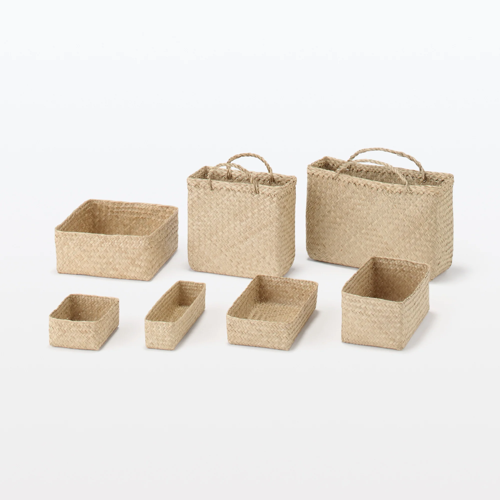 Seagrass Organizer Herringbone Rectangular Basket - Medium (W15 x D25 x H7 cm) - Image 8