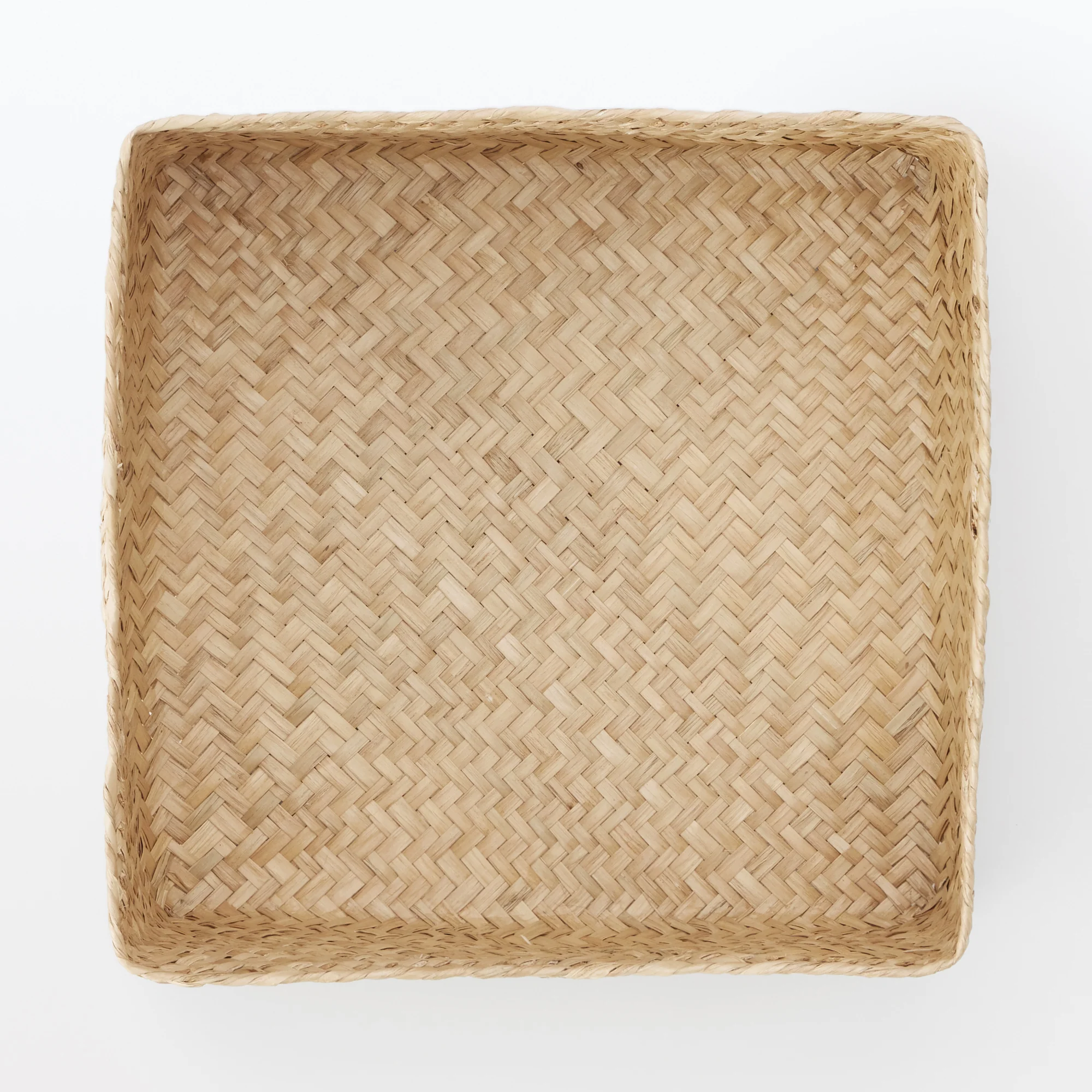 Seagrass Organizer Herringbone Square Basket (W25 x D25 x H12 cm) - Image 4