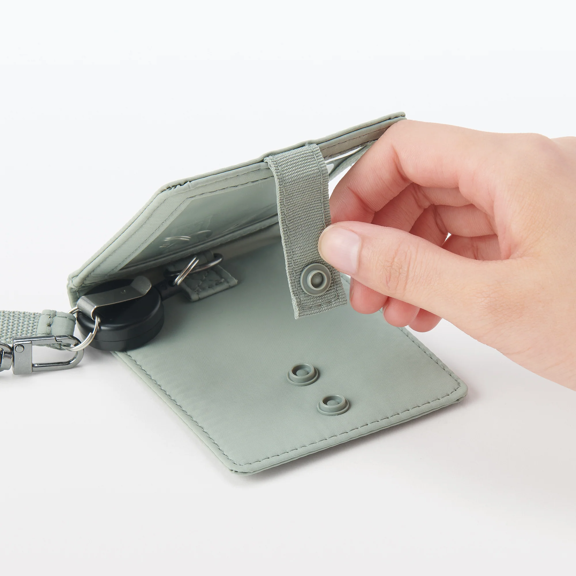 Self Standing Card Holder with Reel - Moss Green - Image 5