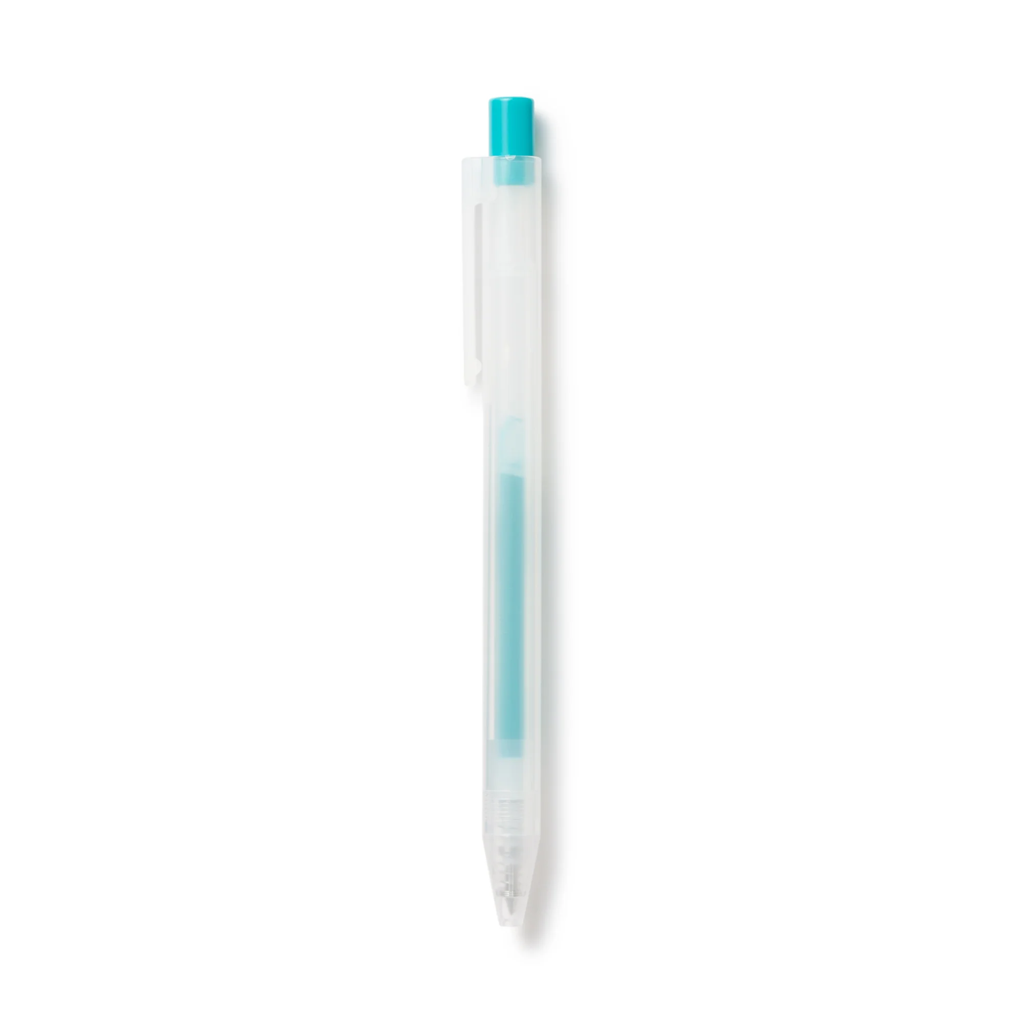 Smooth Gel Ink Ballpoint Knock Pen 0.3 mm - Cyan