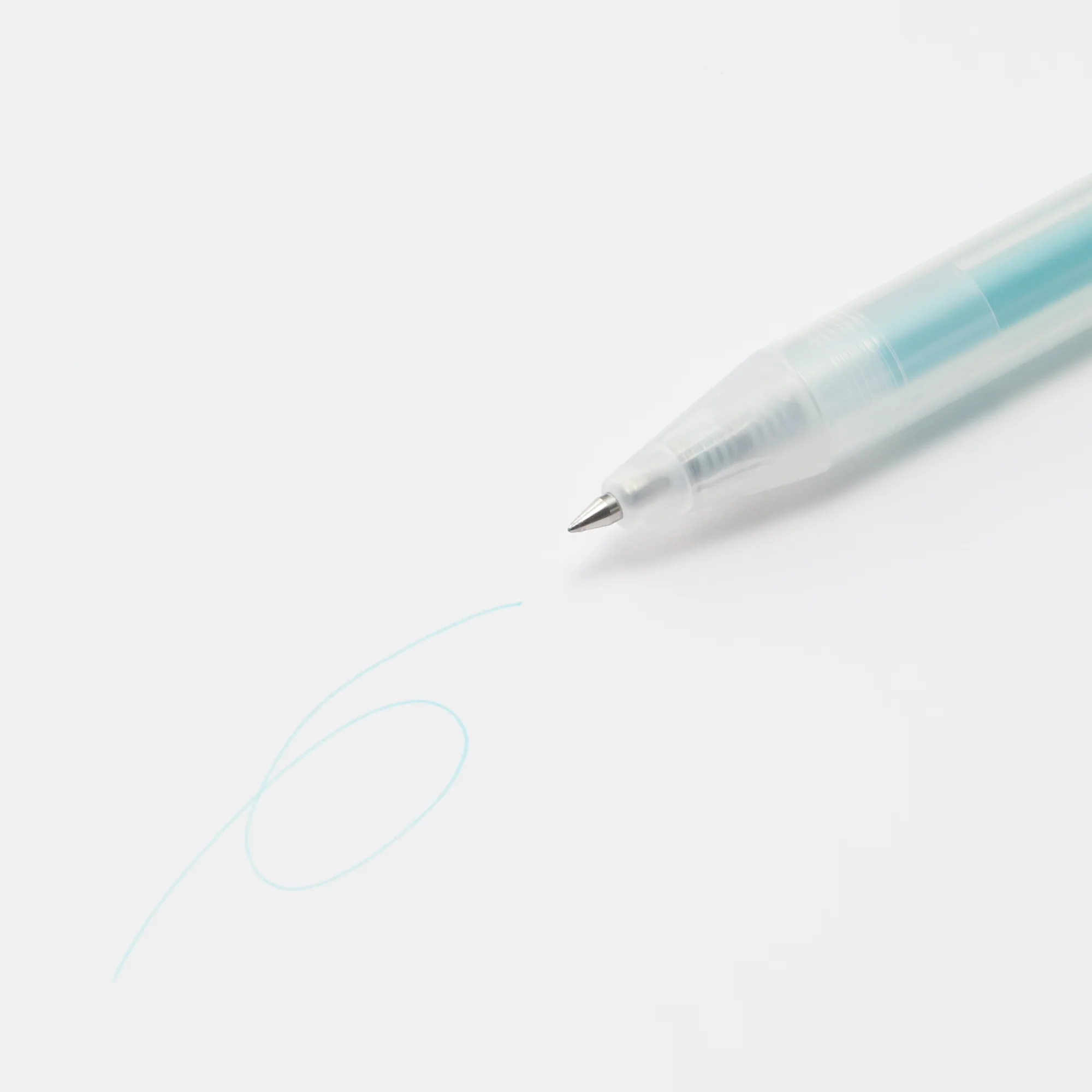 Smooth Gel Ink Ballpoint Knock Pen 0.3 mm - Cyan - Image 2