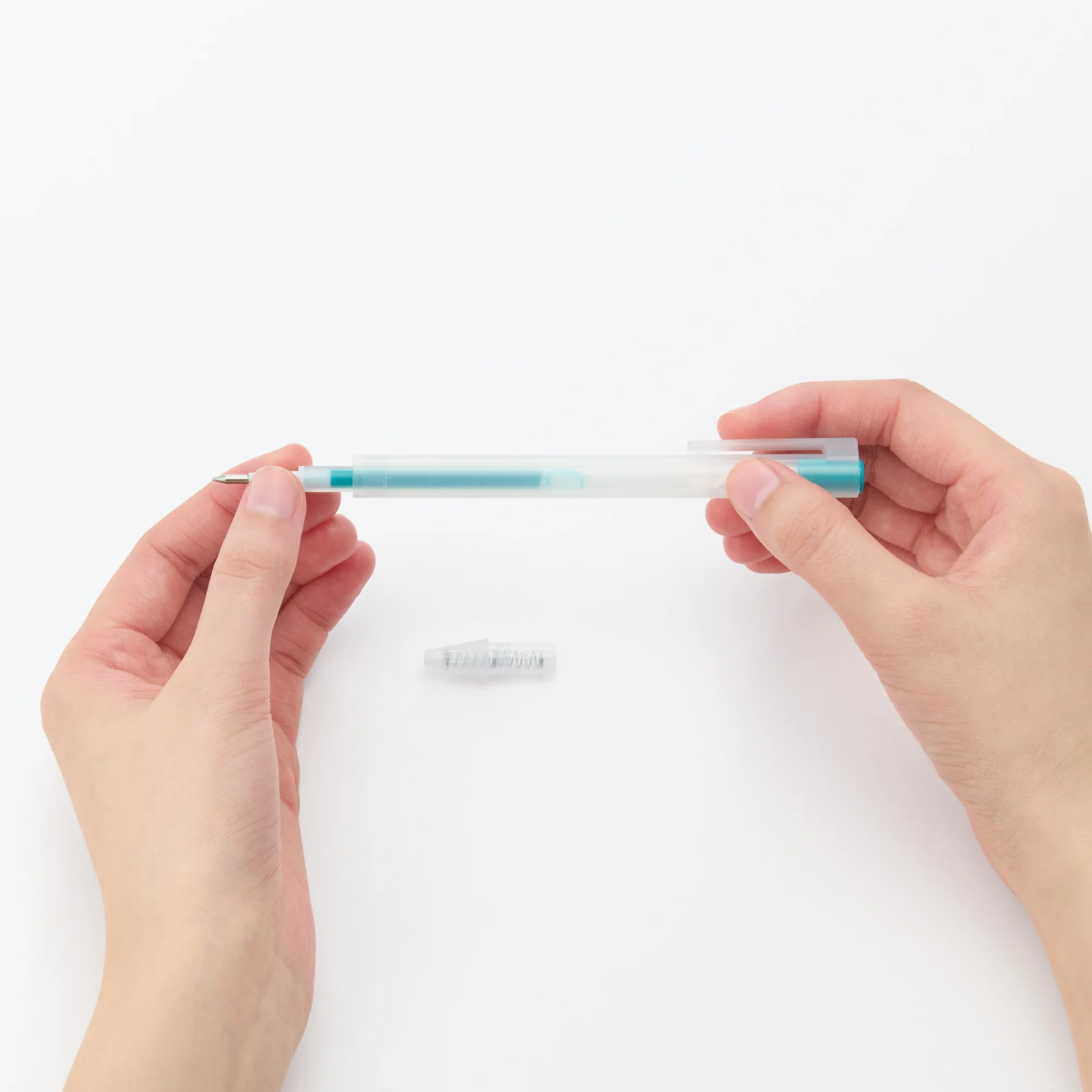 Smooth Gel Ink Ballpoint Knock Pen 0.3 mm - Cyan - Image 3