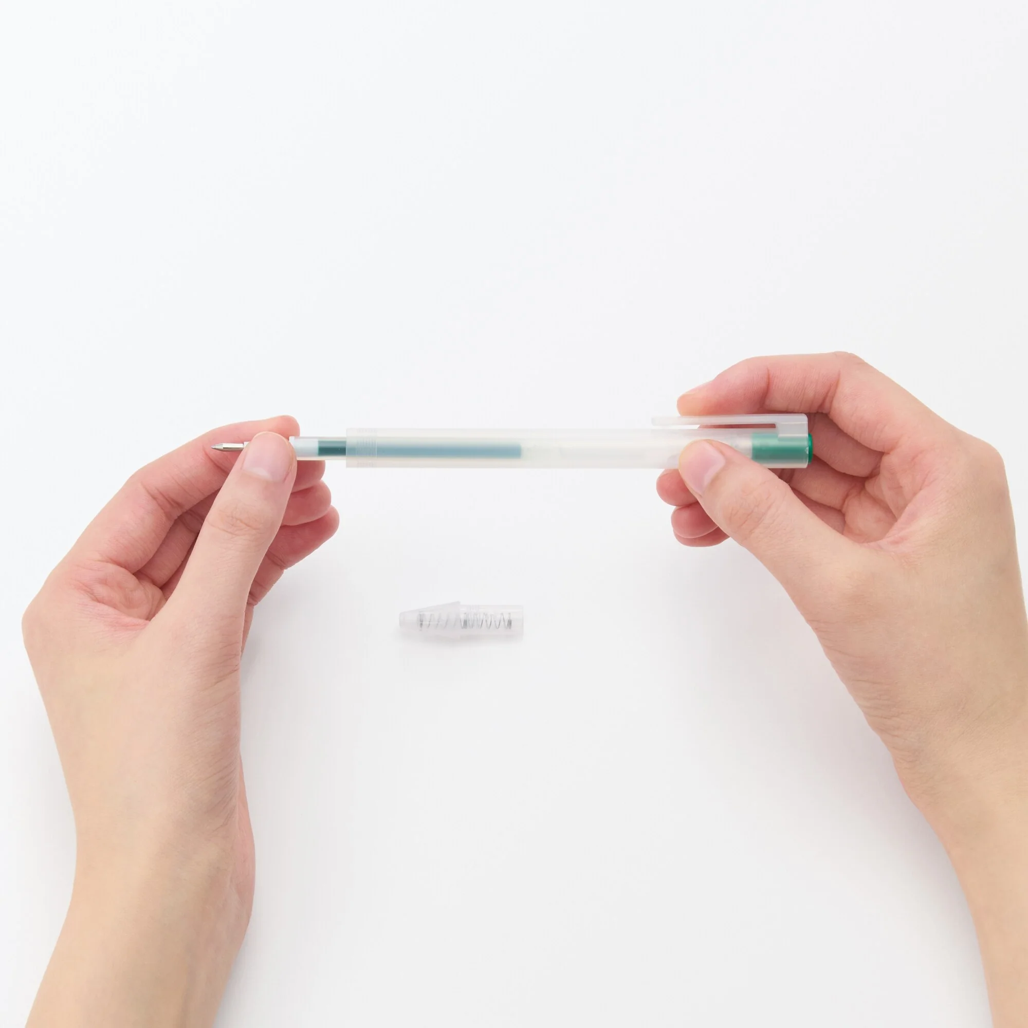 Smooth Gel Ink Ballpoint Knock Pen 0.3 mm - Green - Image 3