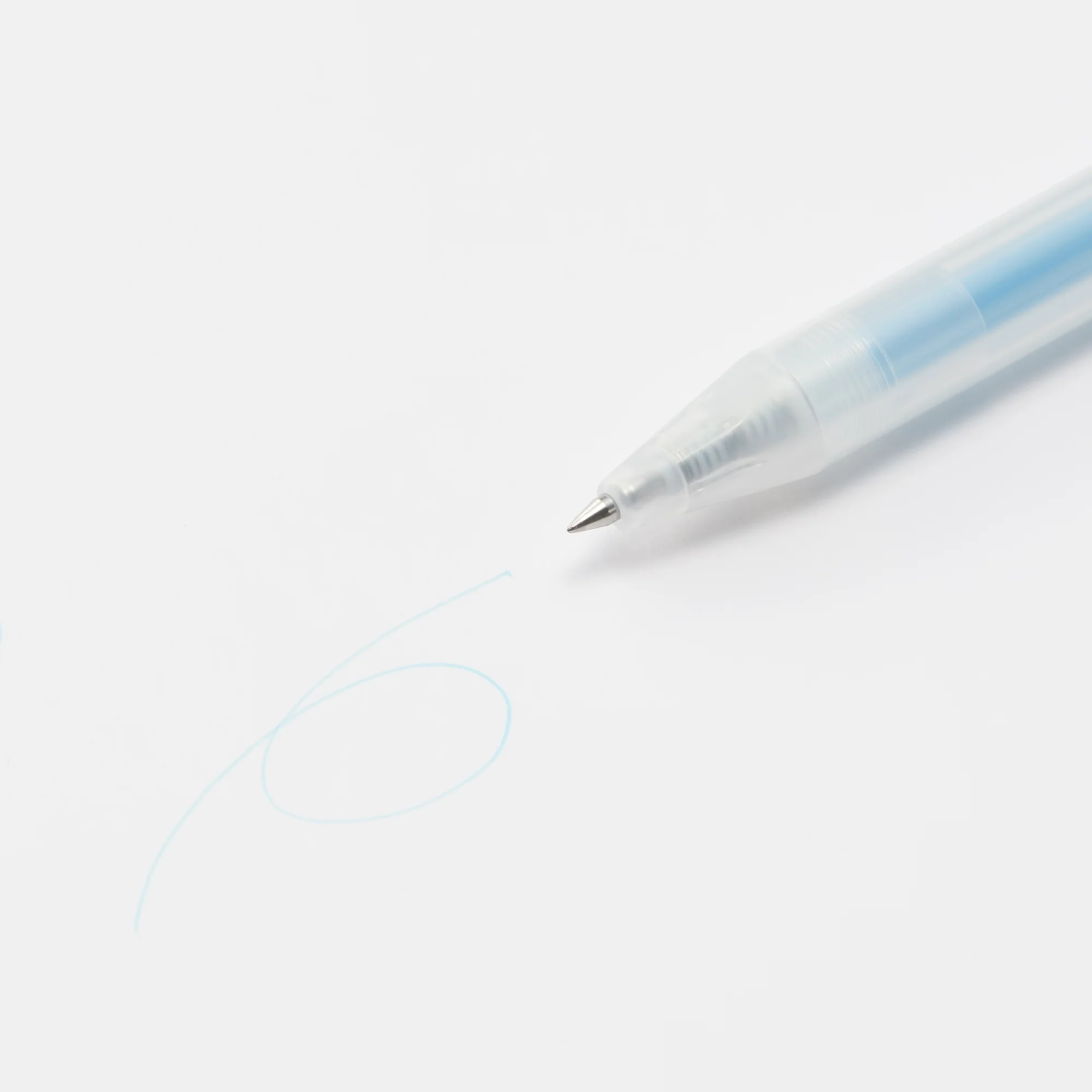 Smooth Gel Ink Ballpoint Knock Pen 0.3 mm - Light Blue - Image 2