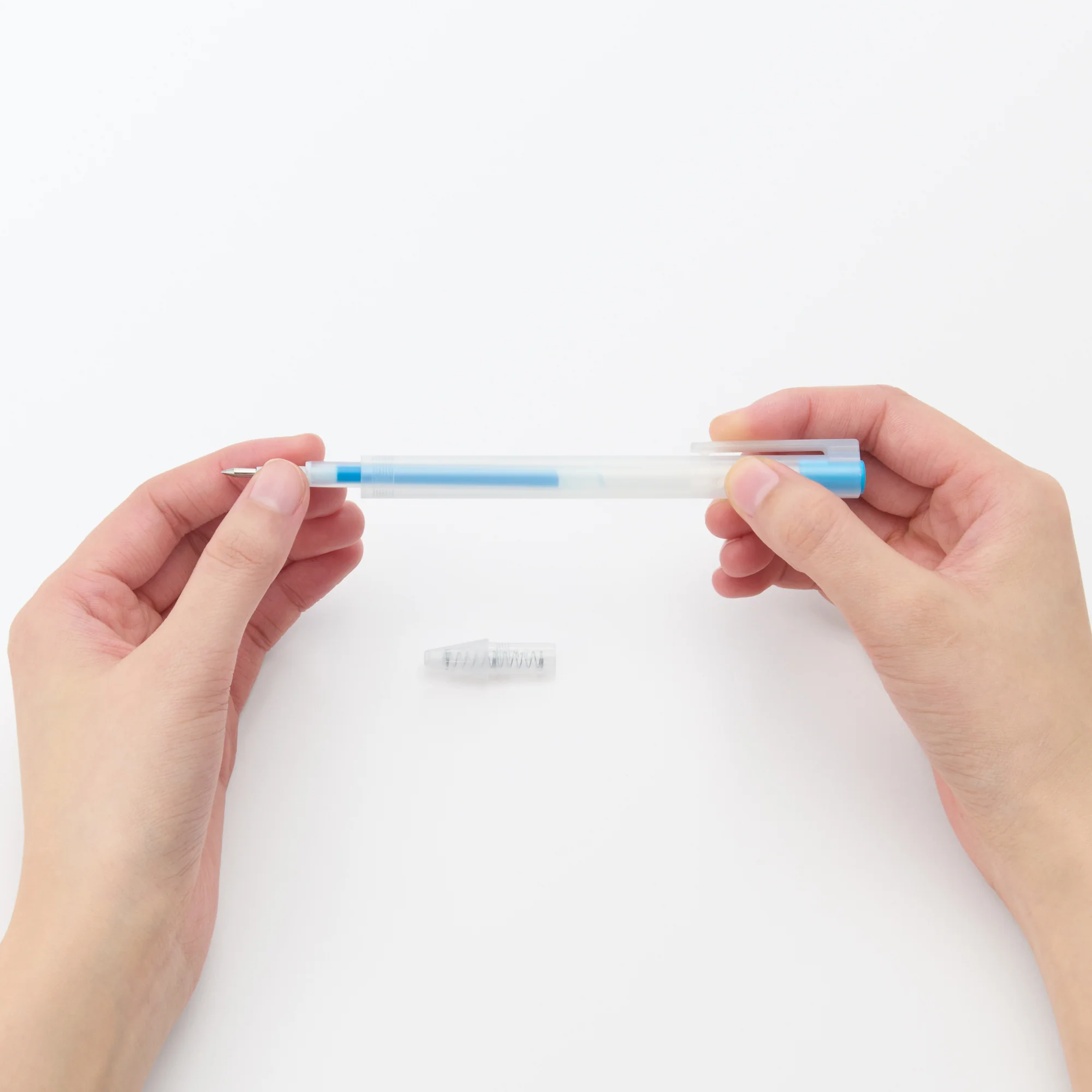 Smooth Gel Ink Ballpoint Knock Pen 0.3 mm - Light Blue - Image 3
