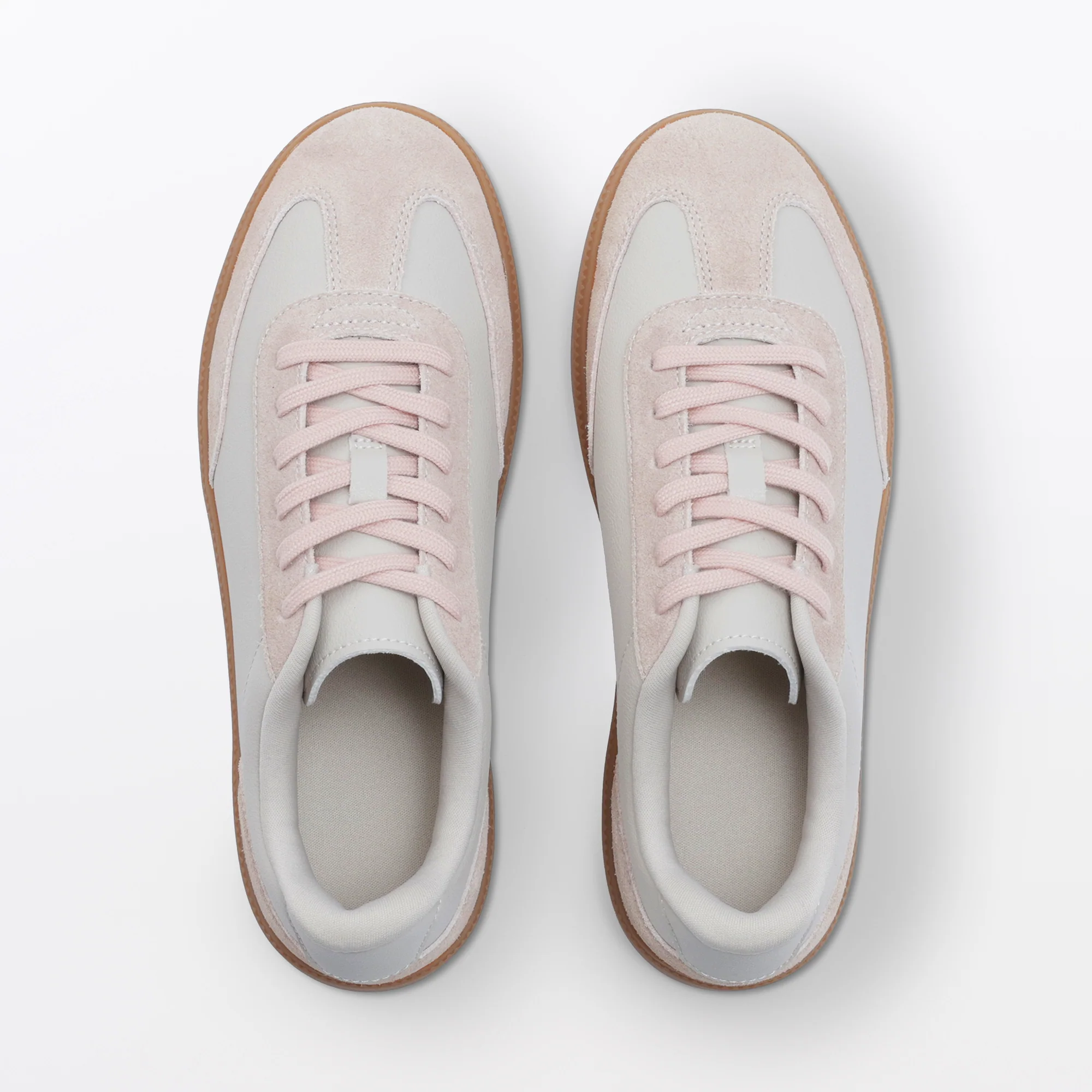 Soft Insole Combination Sneakers - Light Pink - Image 4