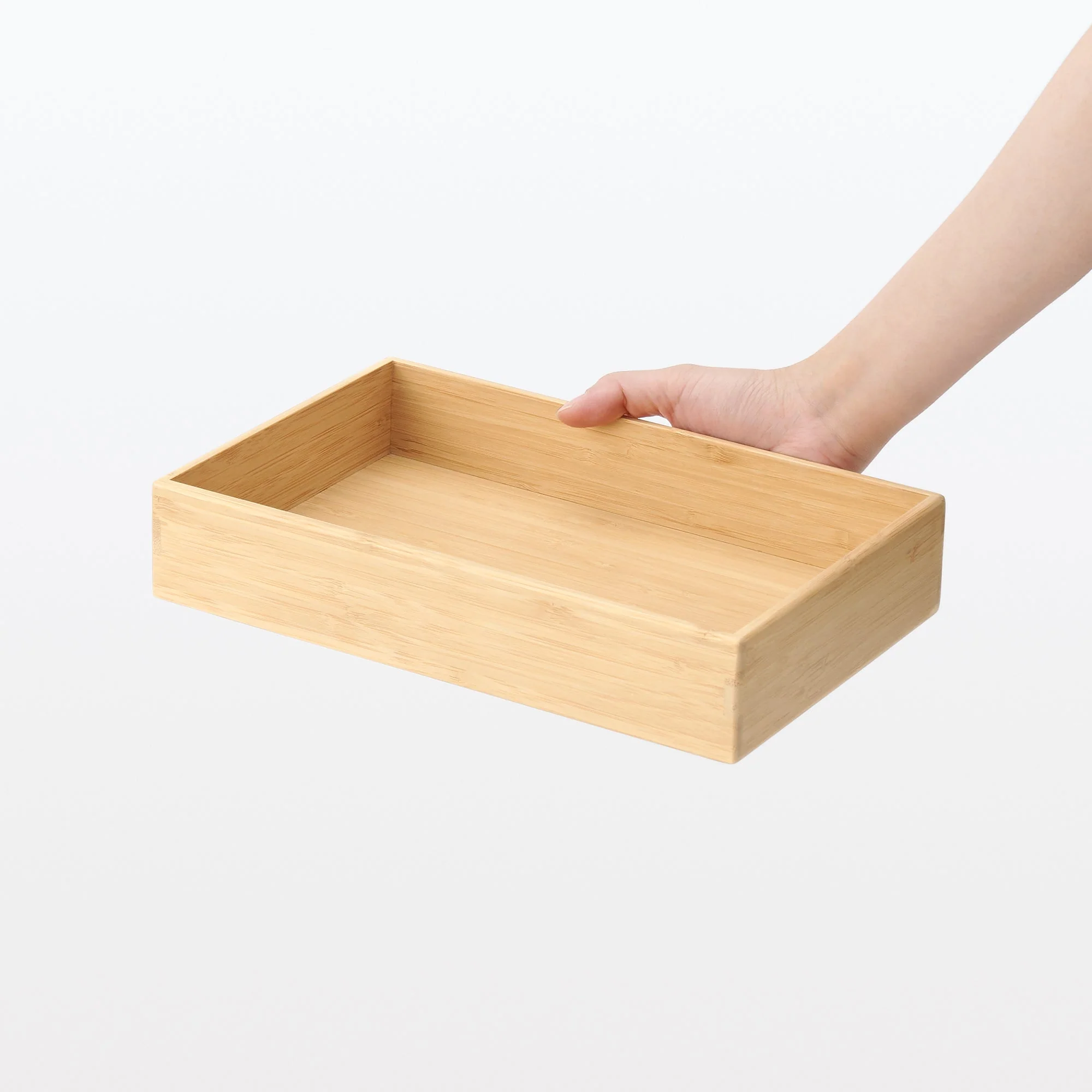 Stackable Bamboo Organizer Box - Medium W17 x D26 x H5.5 cm - Image 2