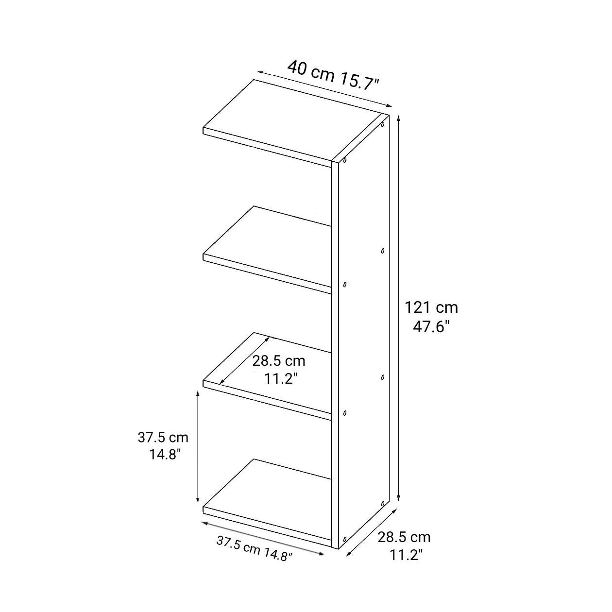Additional Stacking Shelf - Oak - 3 Tiers - Image 11