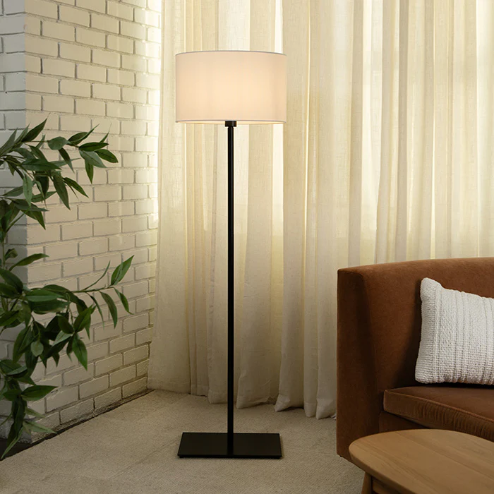 Steel Floor Lamp with Oval Shade - Image 2