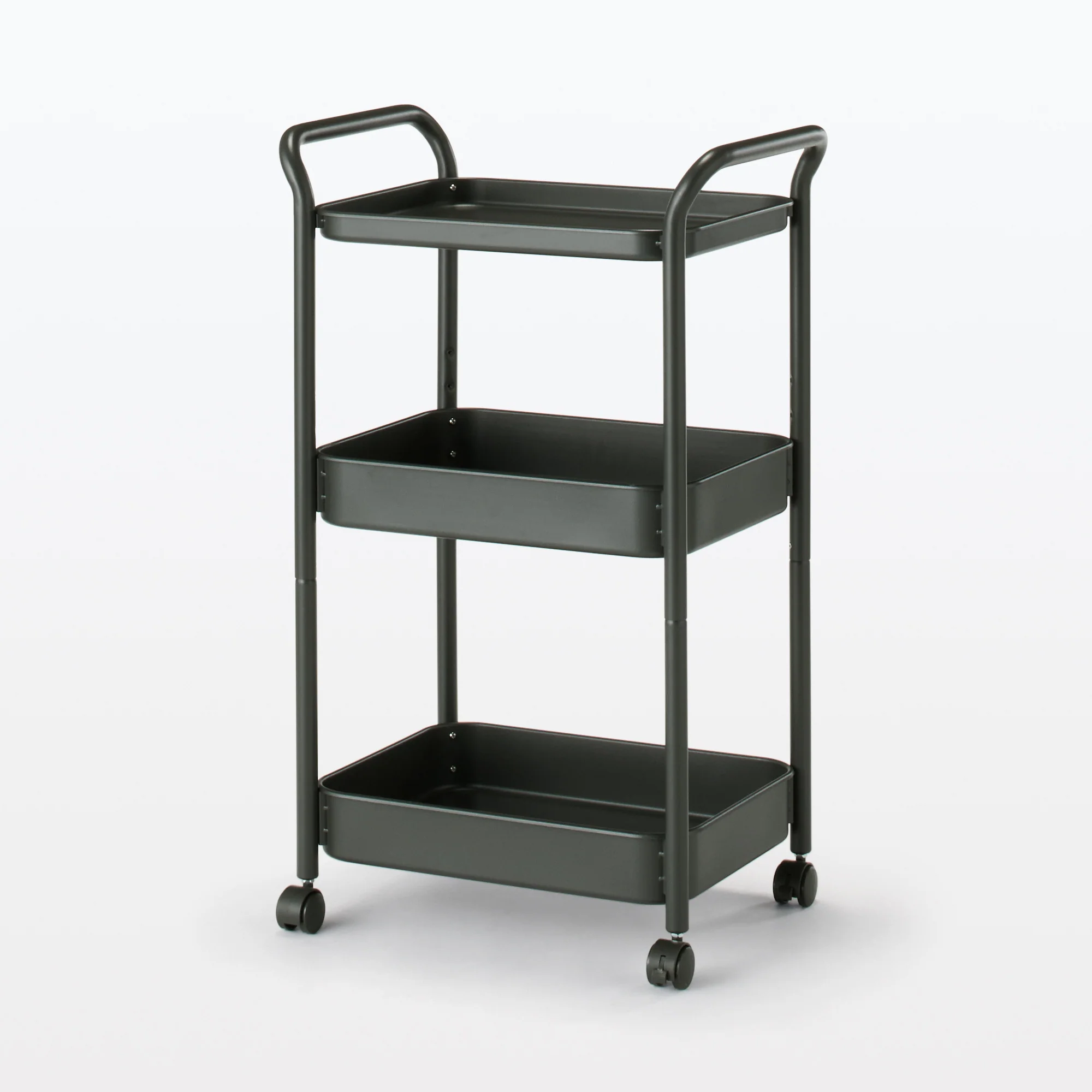 Steel Pipe Wheeled Rack Utility Cart - Dark Grey - Image 3