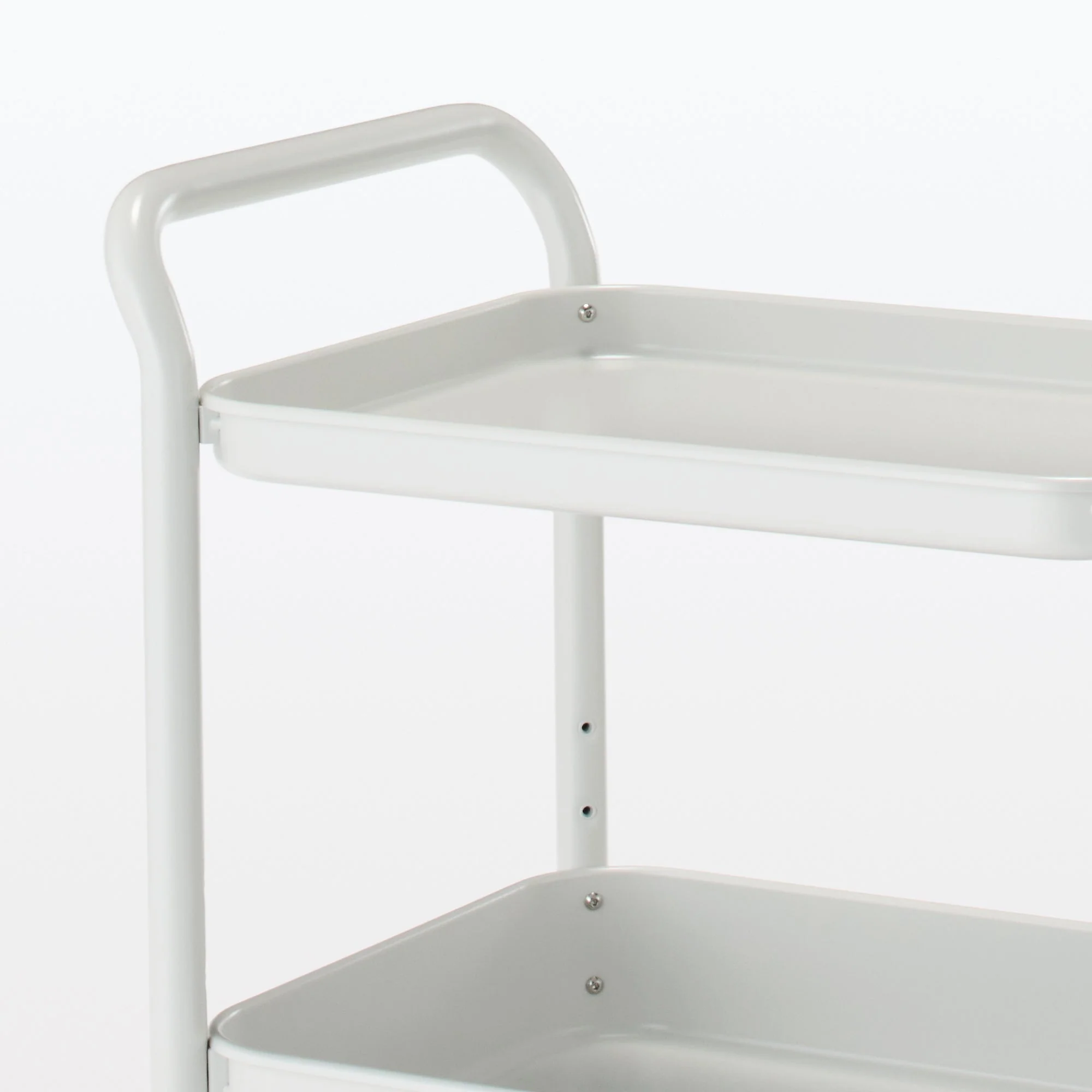 Steel Pipe Wheeled Rack Utility Cart - Light Grey - Image 5