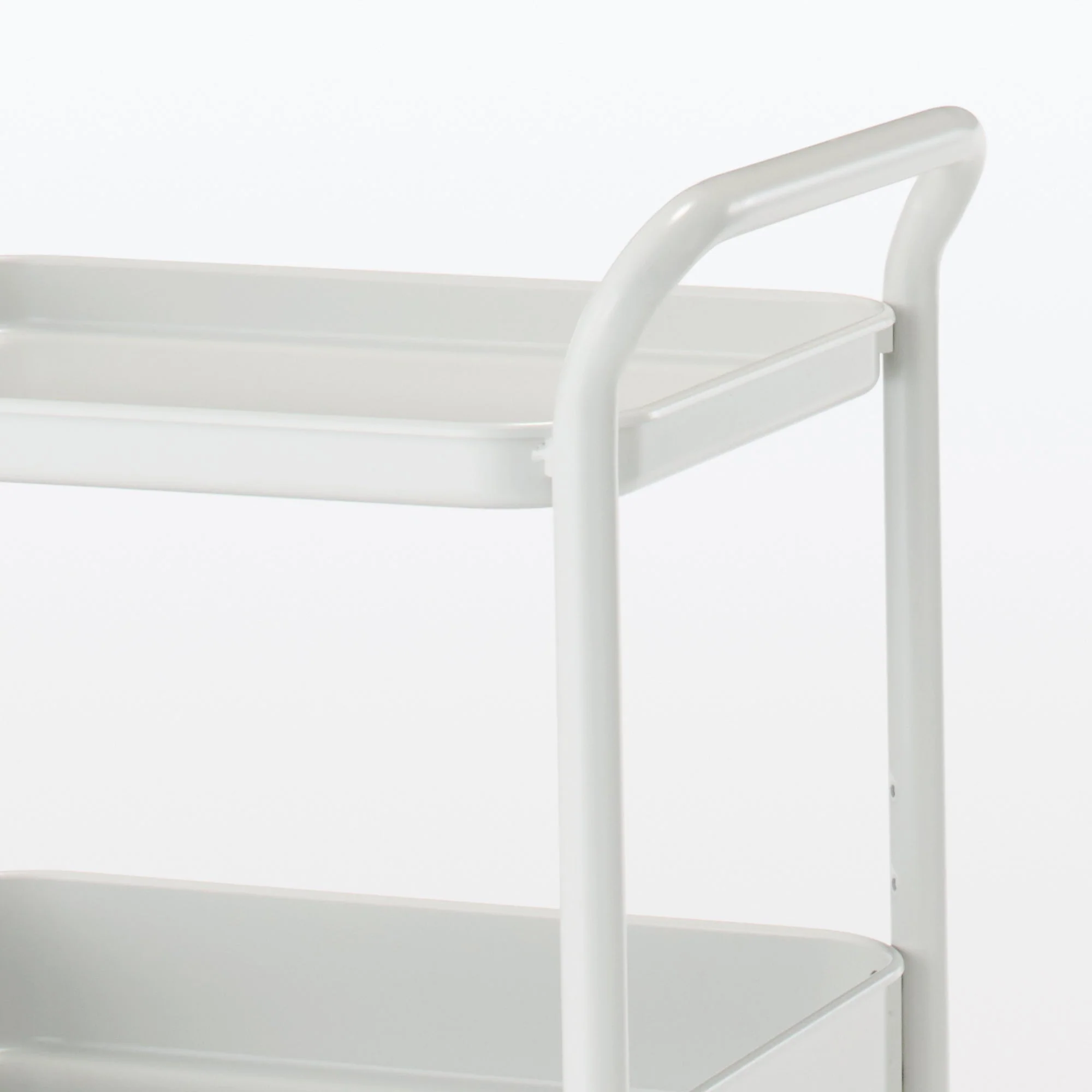 Steel Pipe Wheeled Rack Utility Cart - Light Grey - Image 6