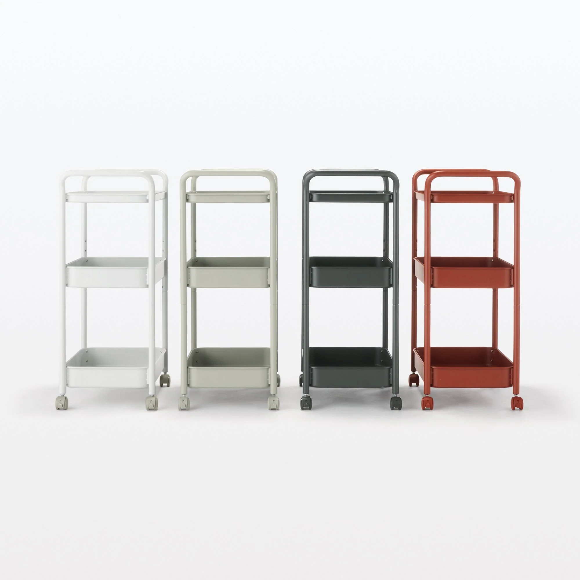 Steel Pipe Wheeled Rack Utility Cart - Light Grey - Image 8