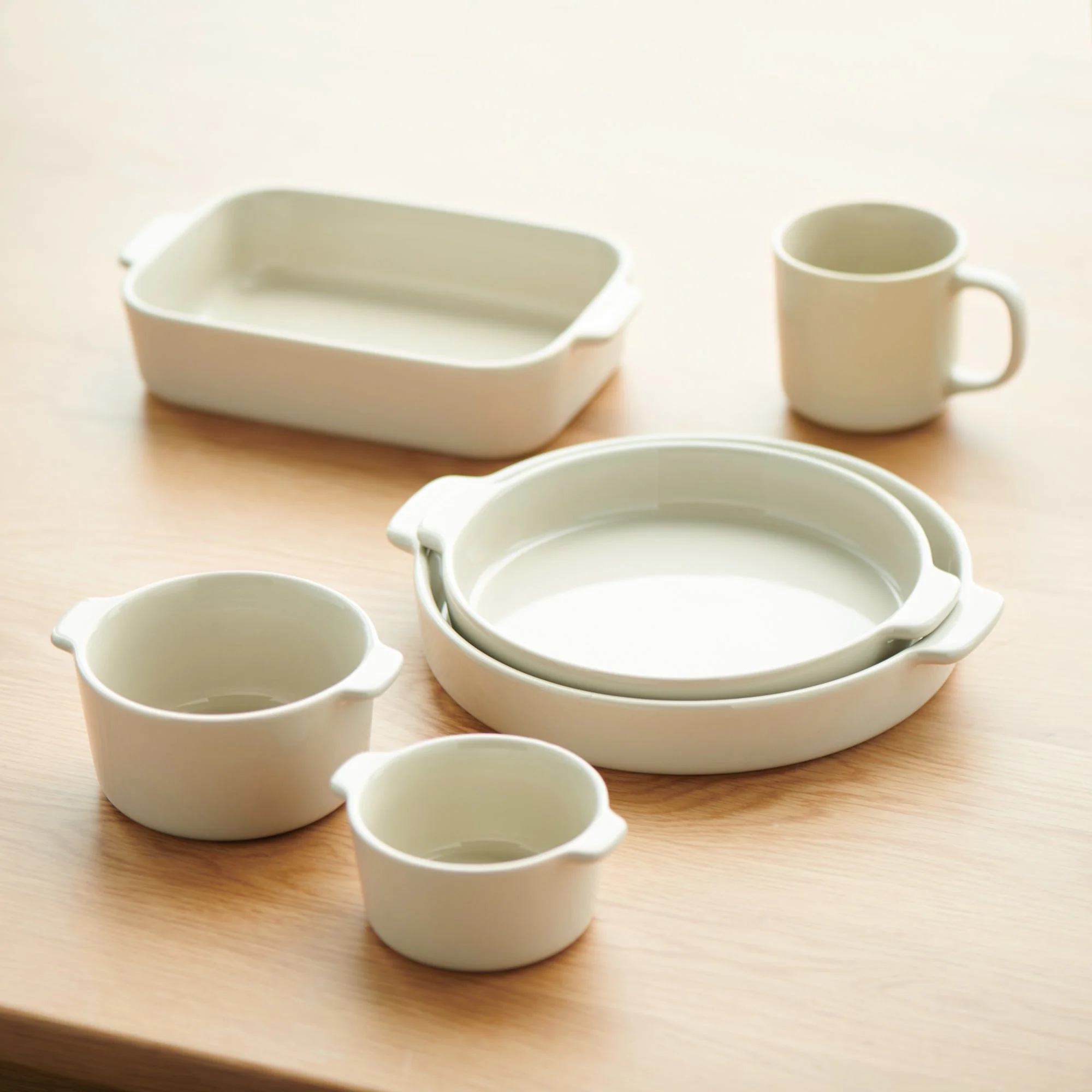 Stoneware Baking Dish Oven Tray - Grey Beige - Image 5
