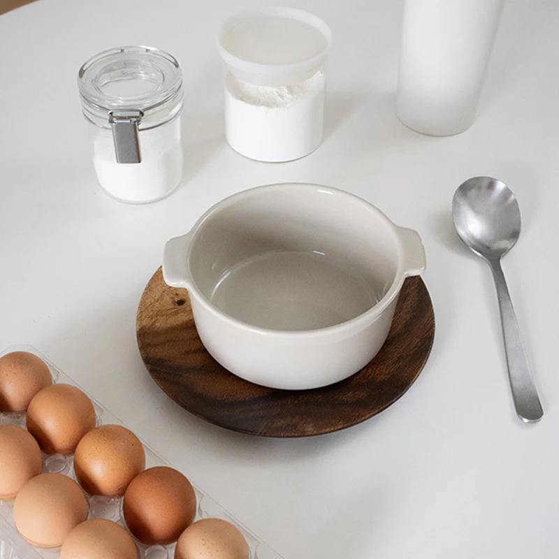 Stoneware Mini Cocotte Bowl (Dia. 15.8 cm) - Grey Beige - Image 6