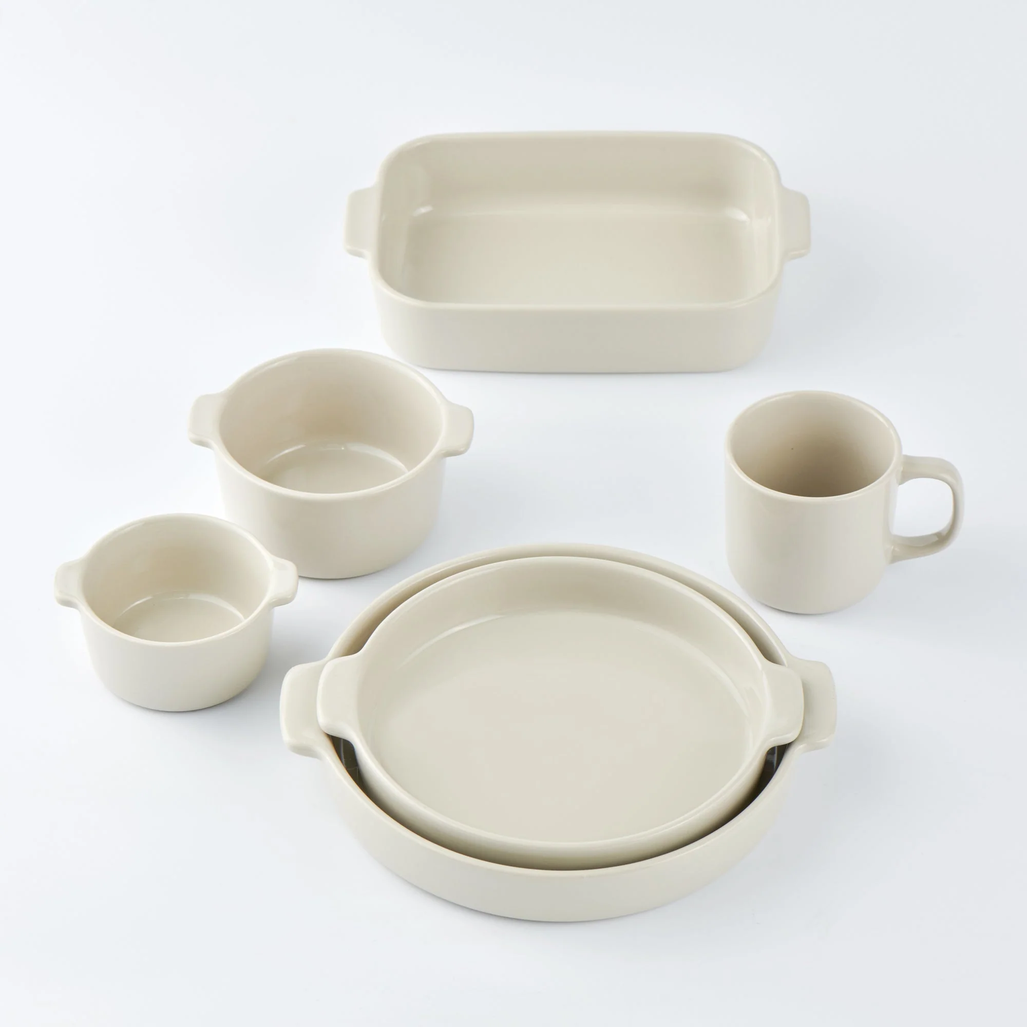 Stoneware Mini Cocotte Bowl (Dia. 11.5 cm) - Grey Beige - Image 4