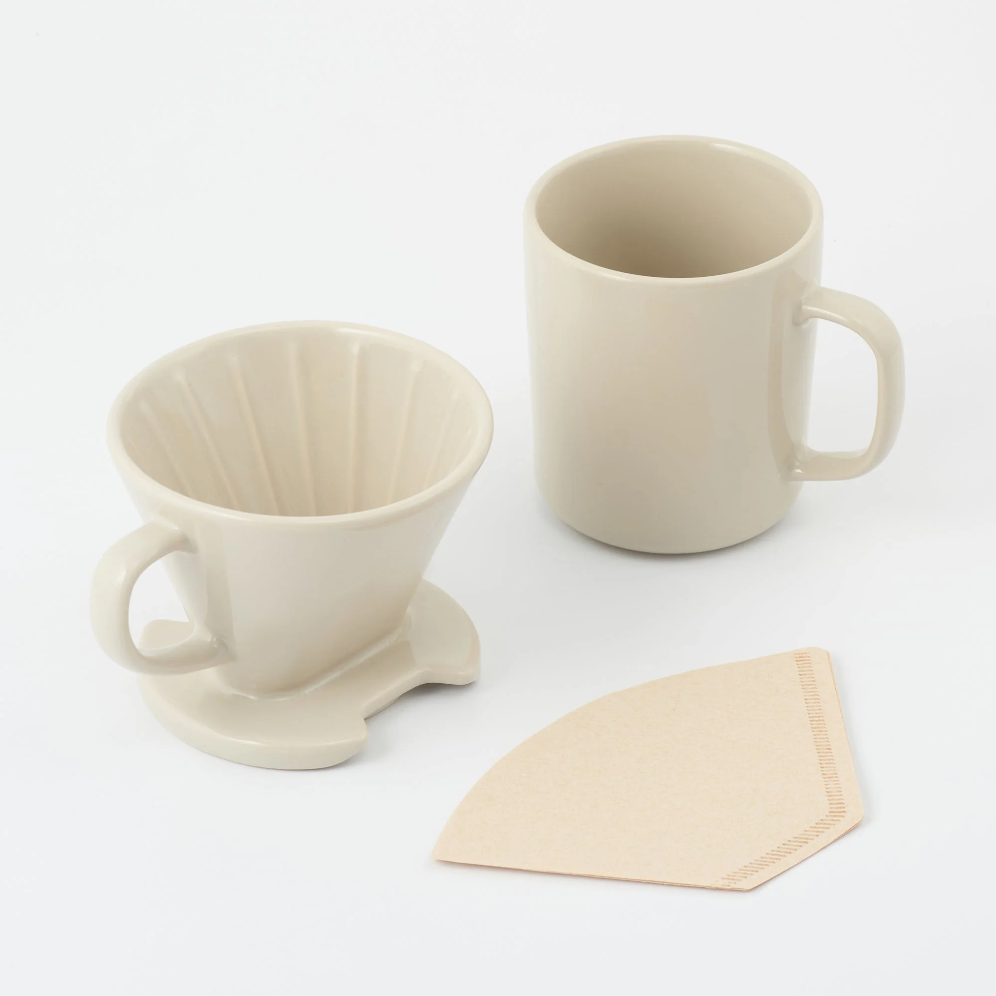 Stoneware Coffee Dripper - Grey Beige - Image 6