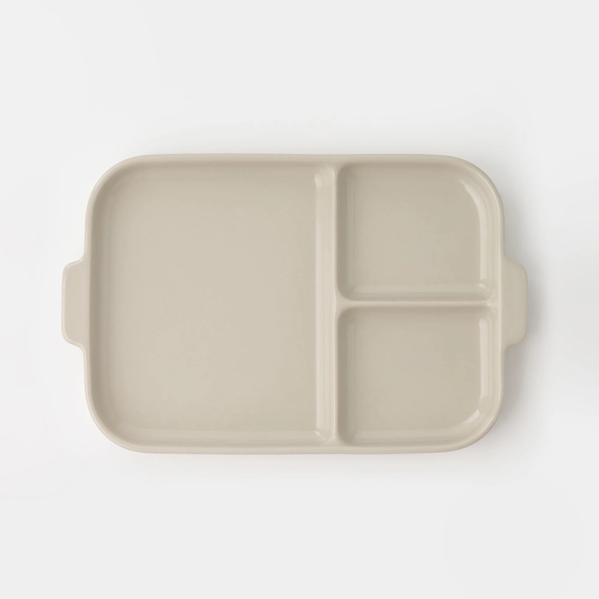 Stoneware Divided Plate - Grey Beige - Image 2
