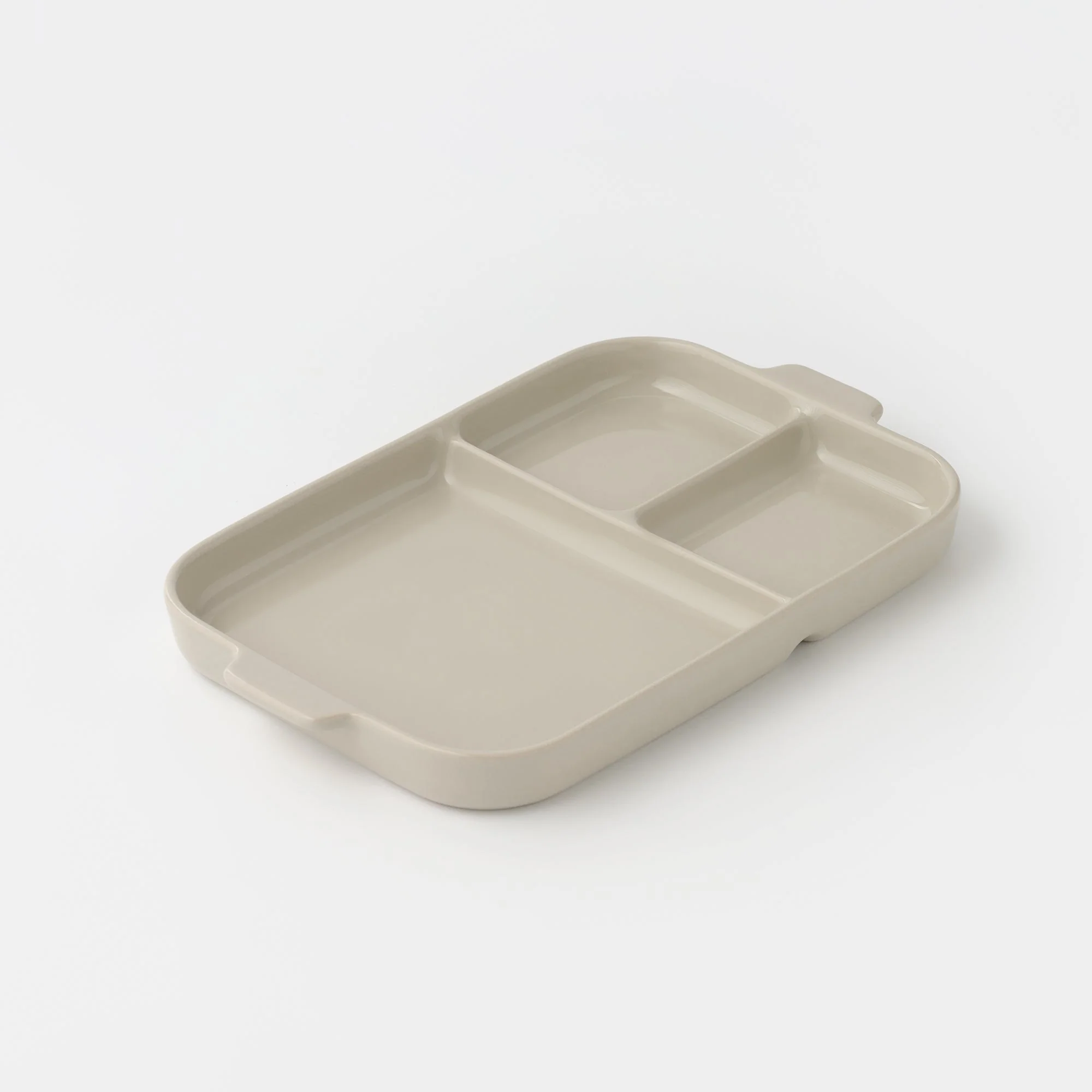 Stoneware Divided Plate - Grey Beige - Image 4
