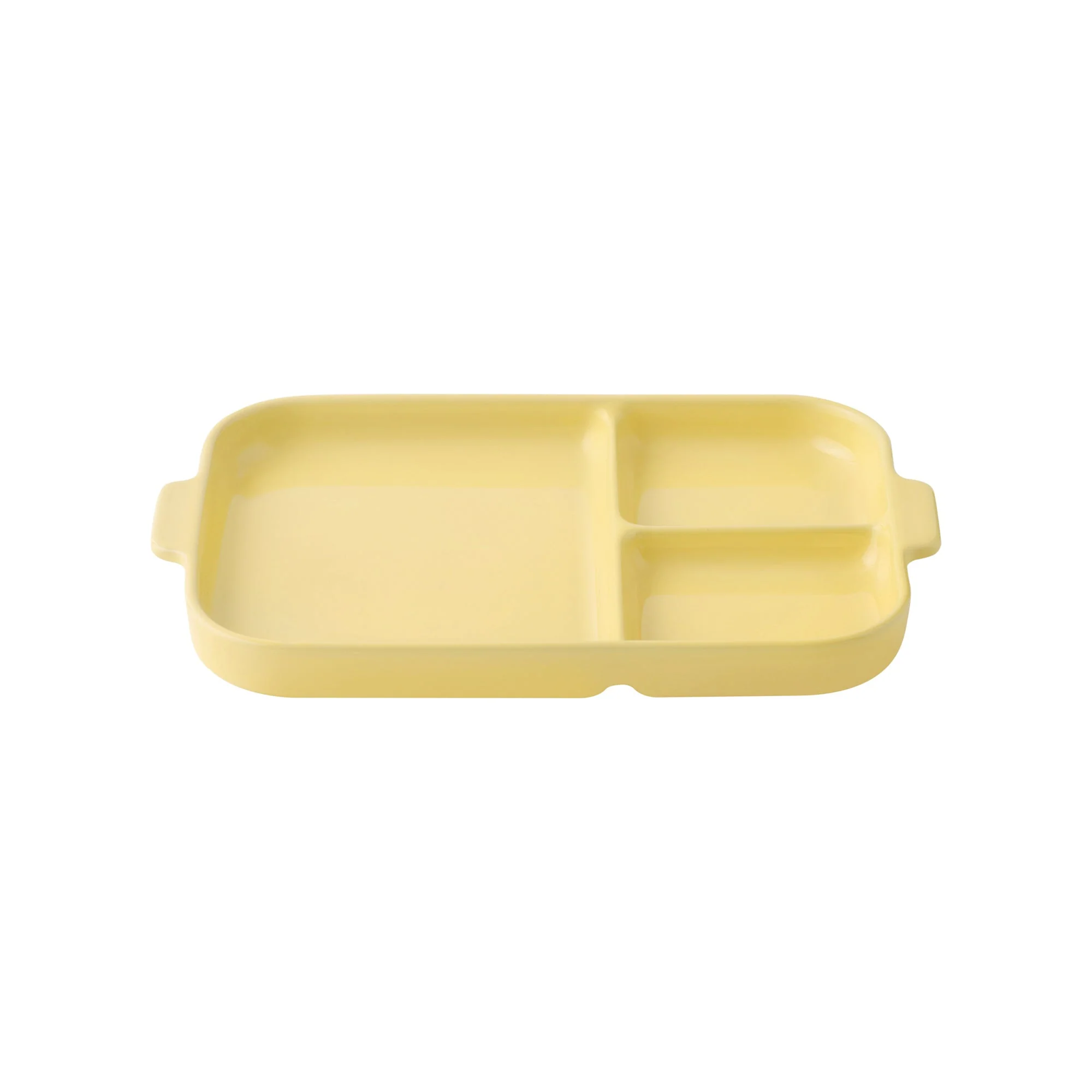 Stoneware Divided Plate - Light Yellow