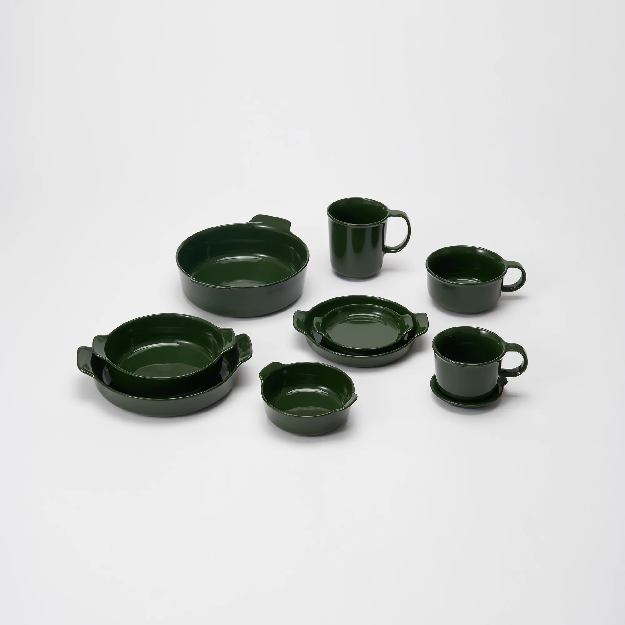 Stoneware Mug Cup (330 ml) - Dark Green - Image 11