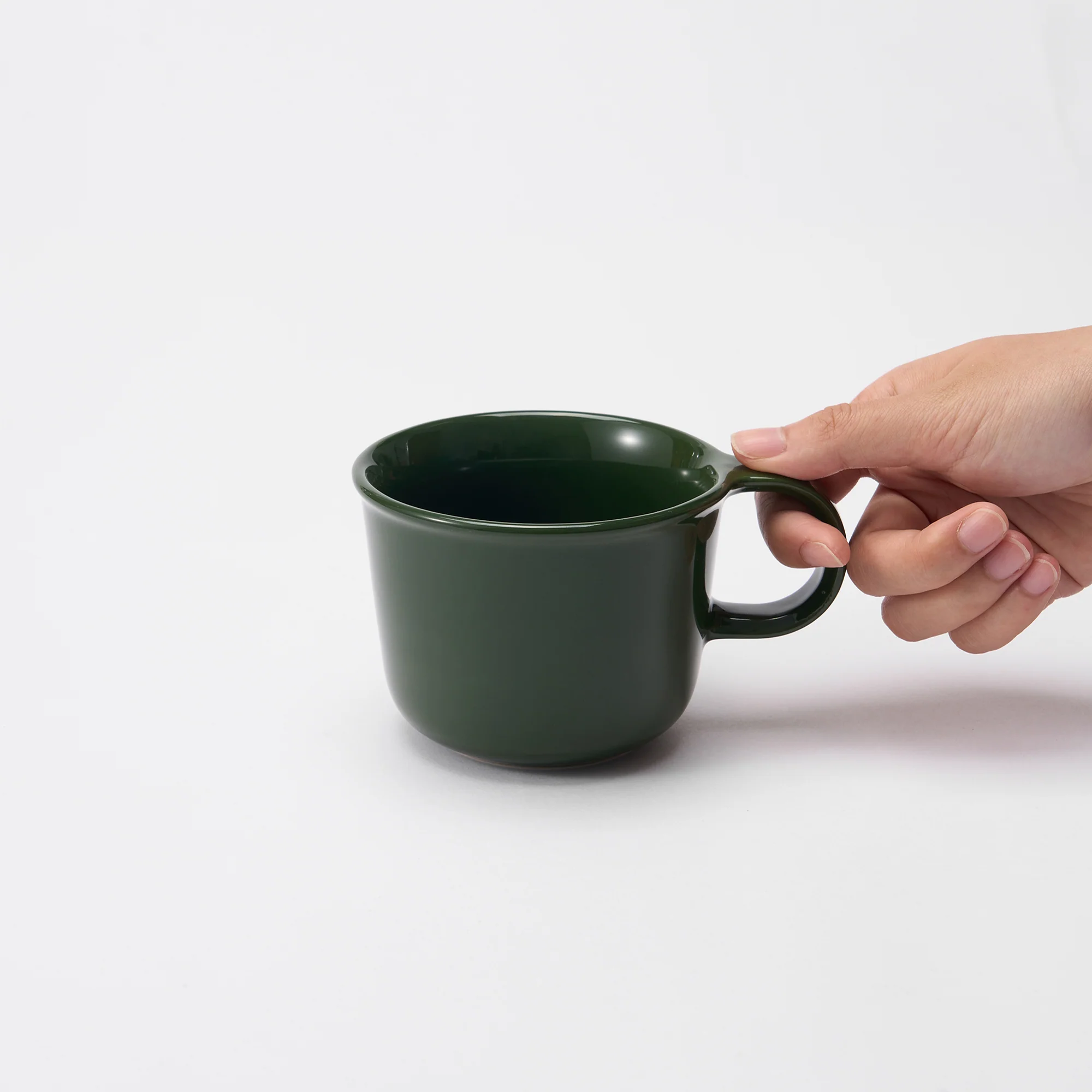 Stoneware Mug Cup (330 ml) - Dark Green - Image 6