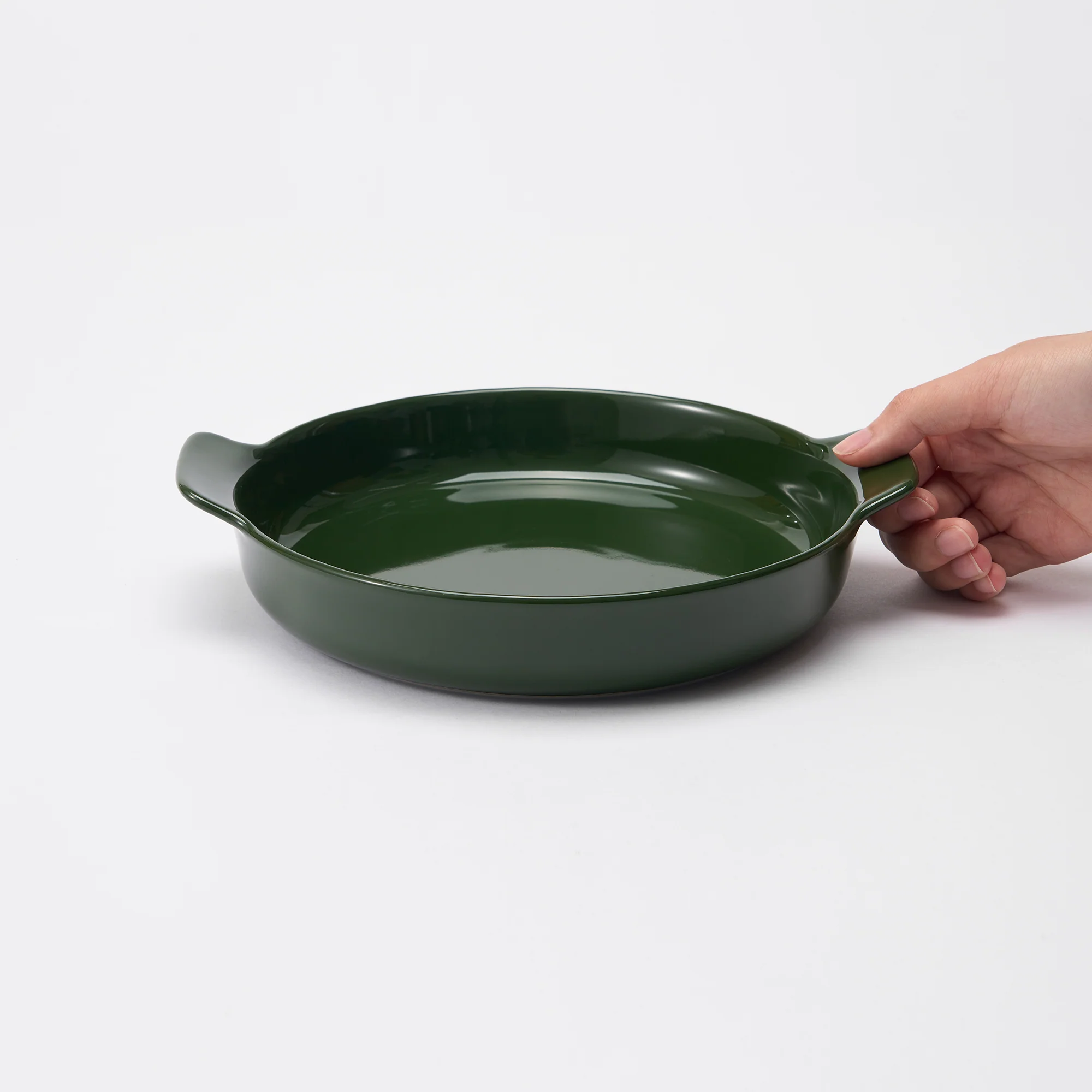 Stoneware Plate (Dia. 21.2 cm) - Dark Green - Image 2