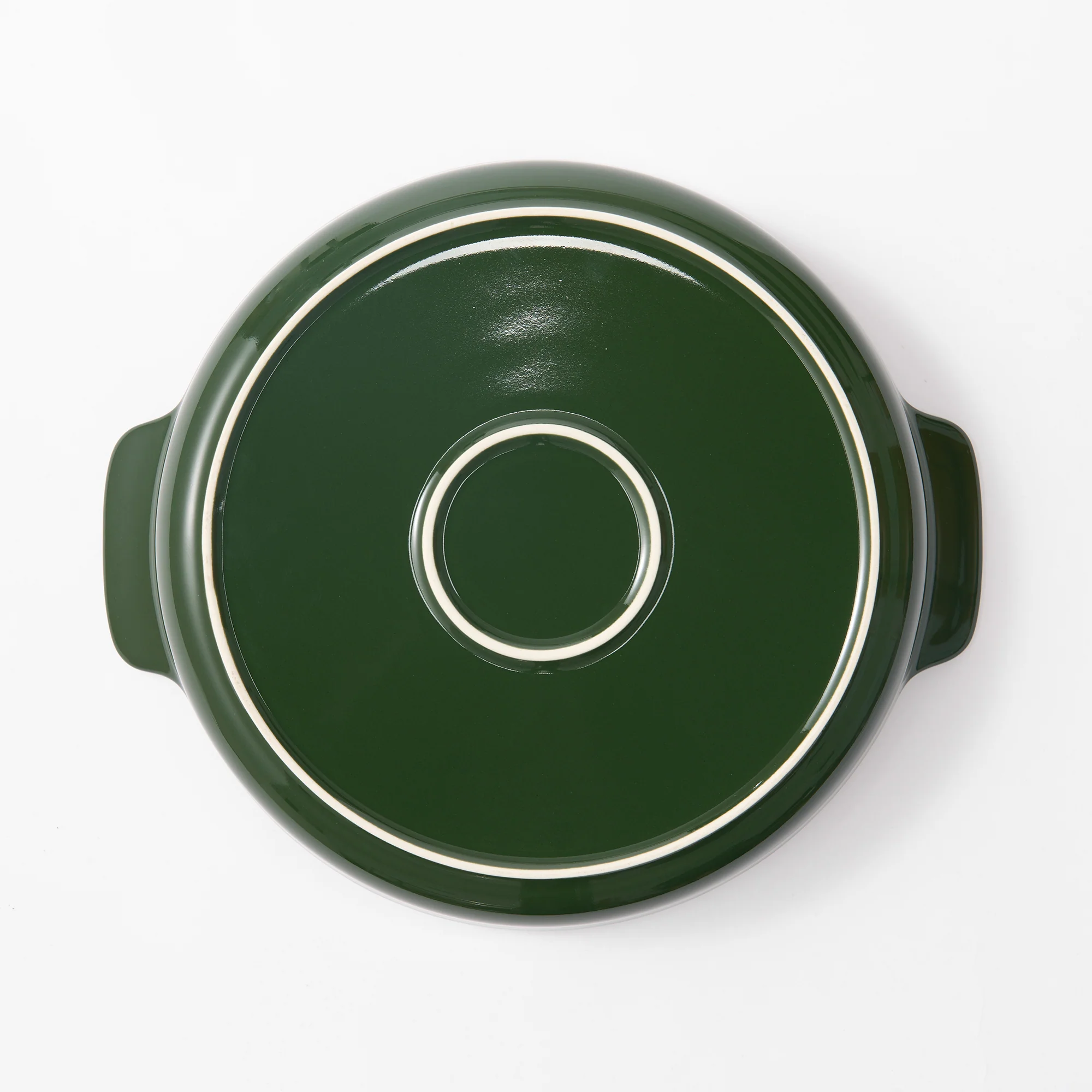 Stoneware Plate (Dia. 21.2 cm) - Dark Green - Image 5