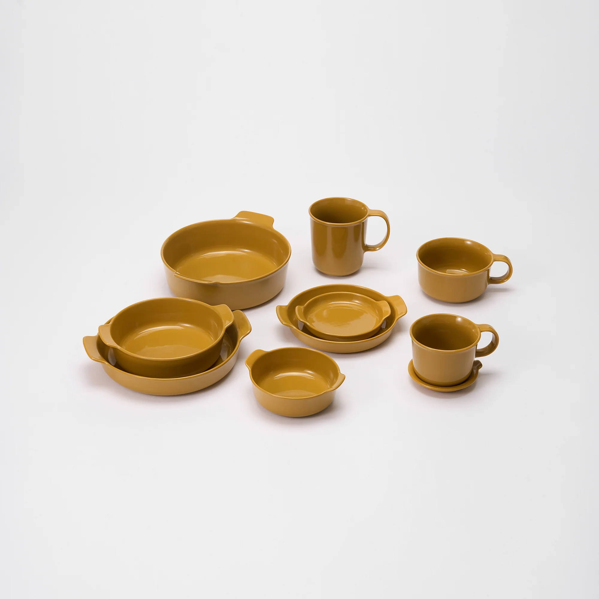 Stoneware Plate (Dia. 12.8 cm) - Mustard Yellow - Image 7