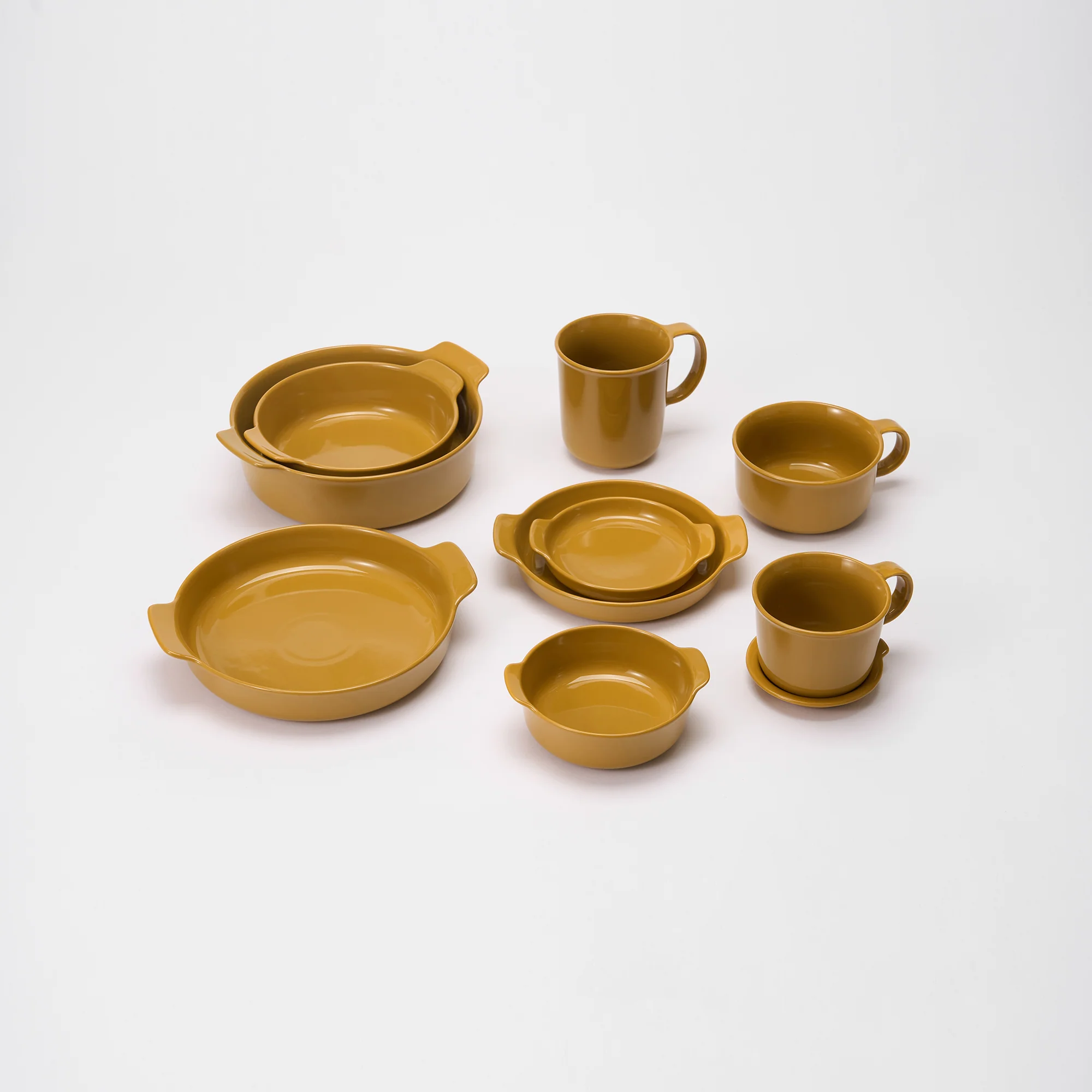 Stoneware Plate (Dia. 12.8 cm) - Mustard Yellow - Image 8