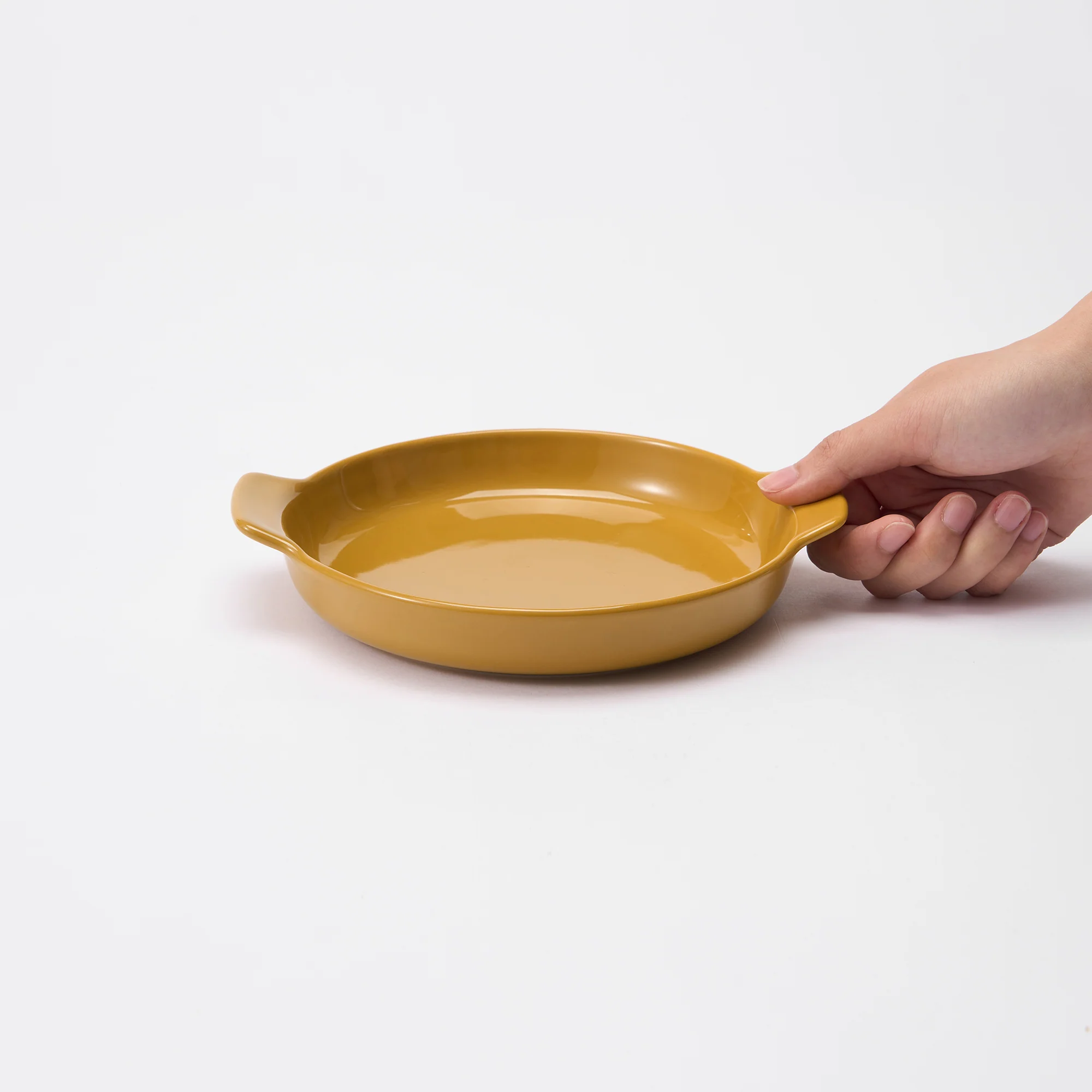 Stoneware Plate (Dia. 17 cm) - Mustard Yellow - Image 2