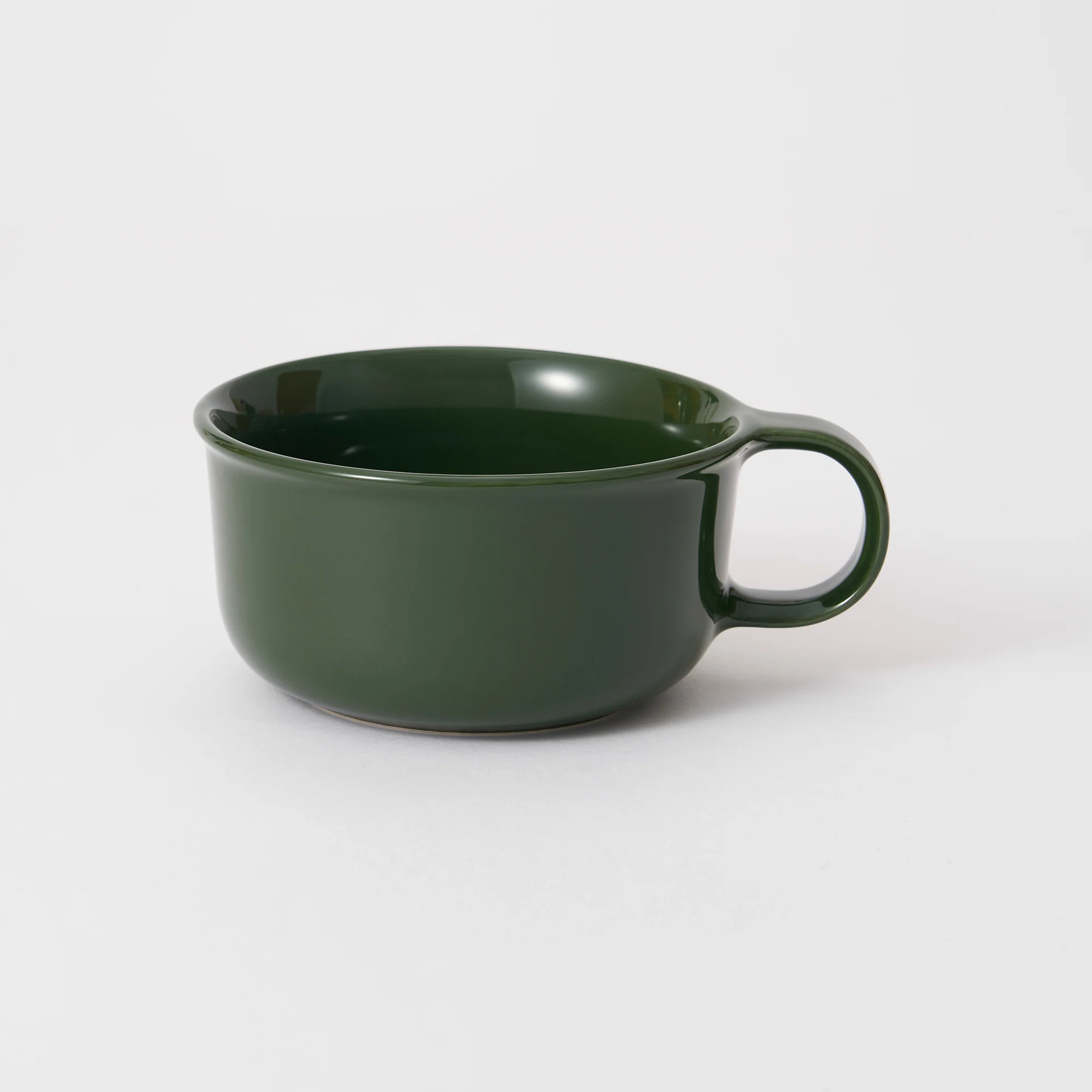 Stoneware Soup Mug Cup - Dark Green - Image 2